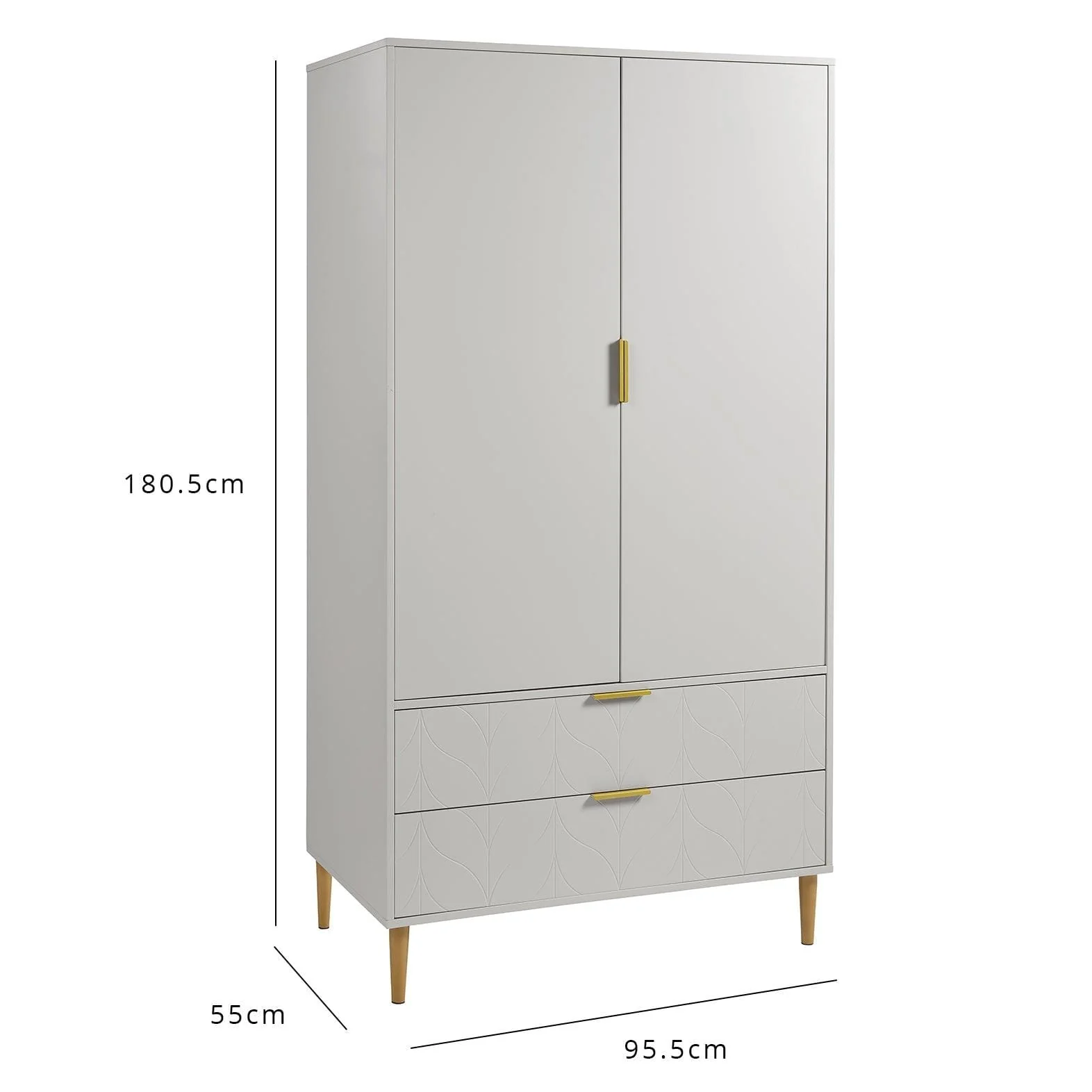 Gloria Wardrobe & Drawers Set - 3 Drawer Chest of Drawers - Grey - Image 19