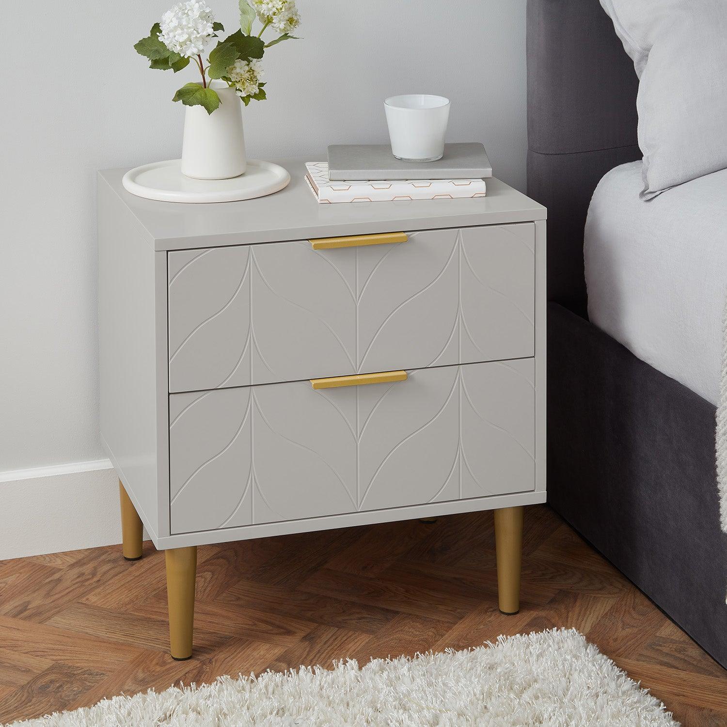 Gloria Wardrobe & Drawers Set - 3 Drawer Chest of Drawers - Grey - Image 2