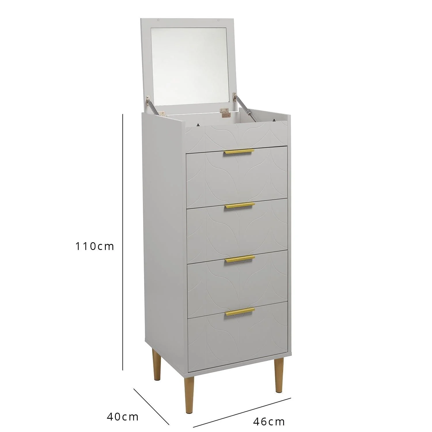 Gloria Wardrobe & Drawers Set - 3 Drawer Chest of Drawers - Grey - Image 20