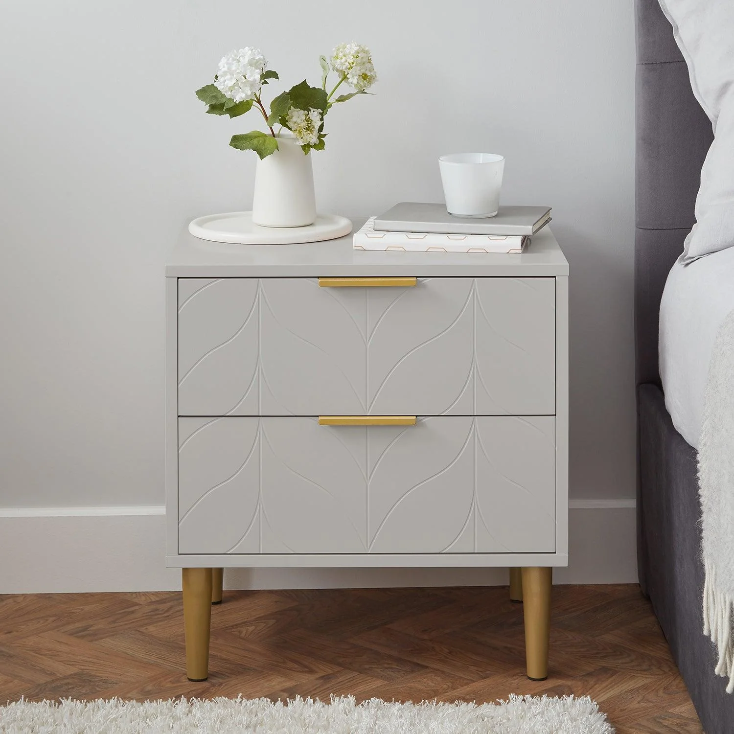 Gloria Wardrobe & Drawers Set - 3 Drawer Chest of Drawers - Grey - Image 4