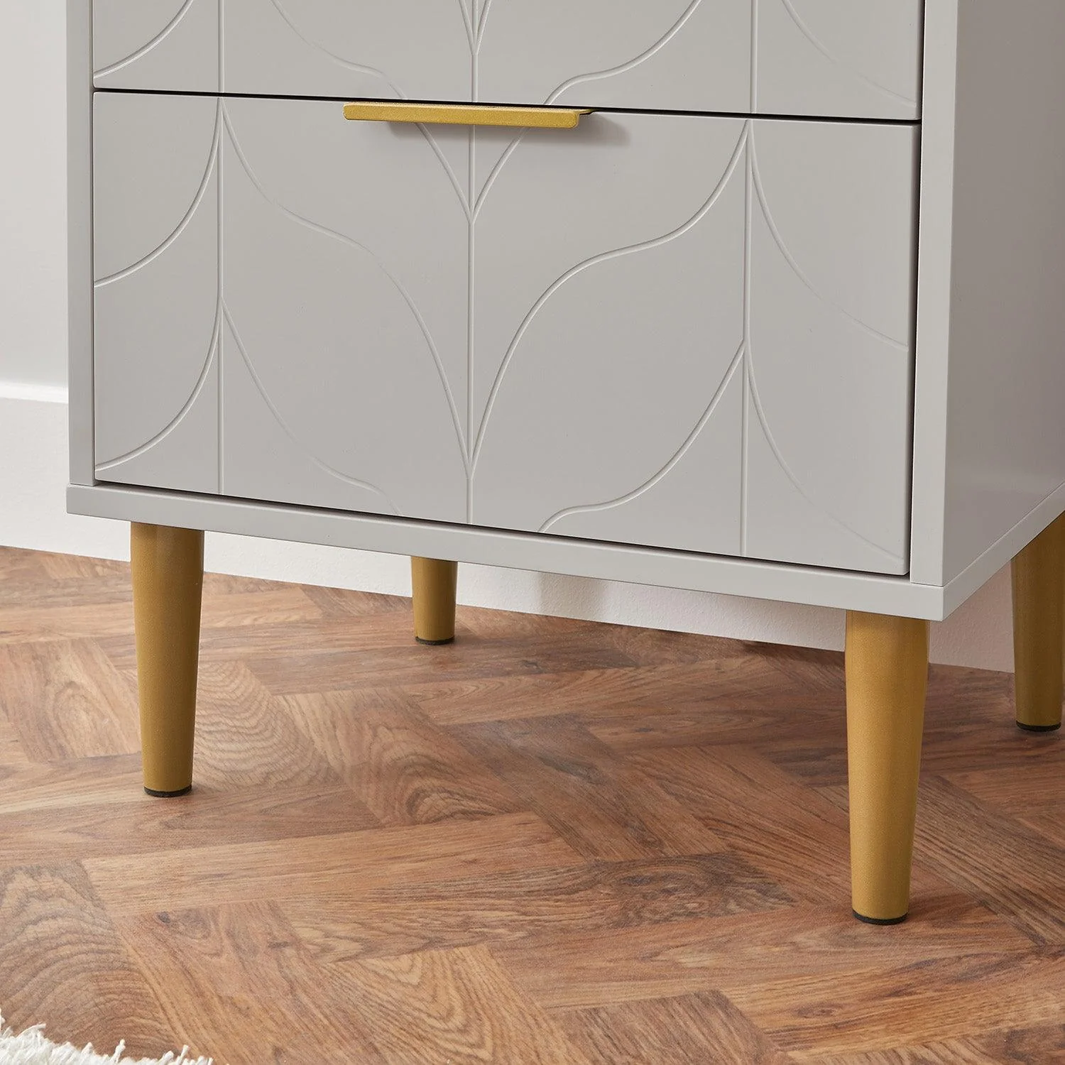 Gloria Wardrobe & Drawers Set - 3 Drawer Chest of Drawers - Grey - Image 6