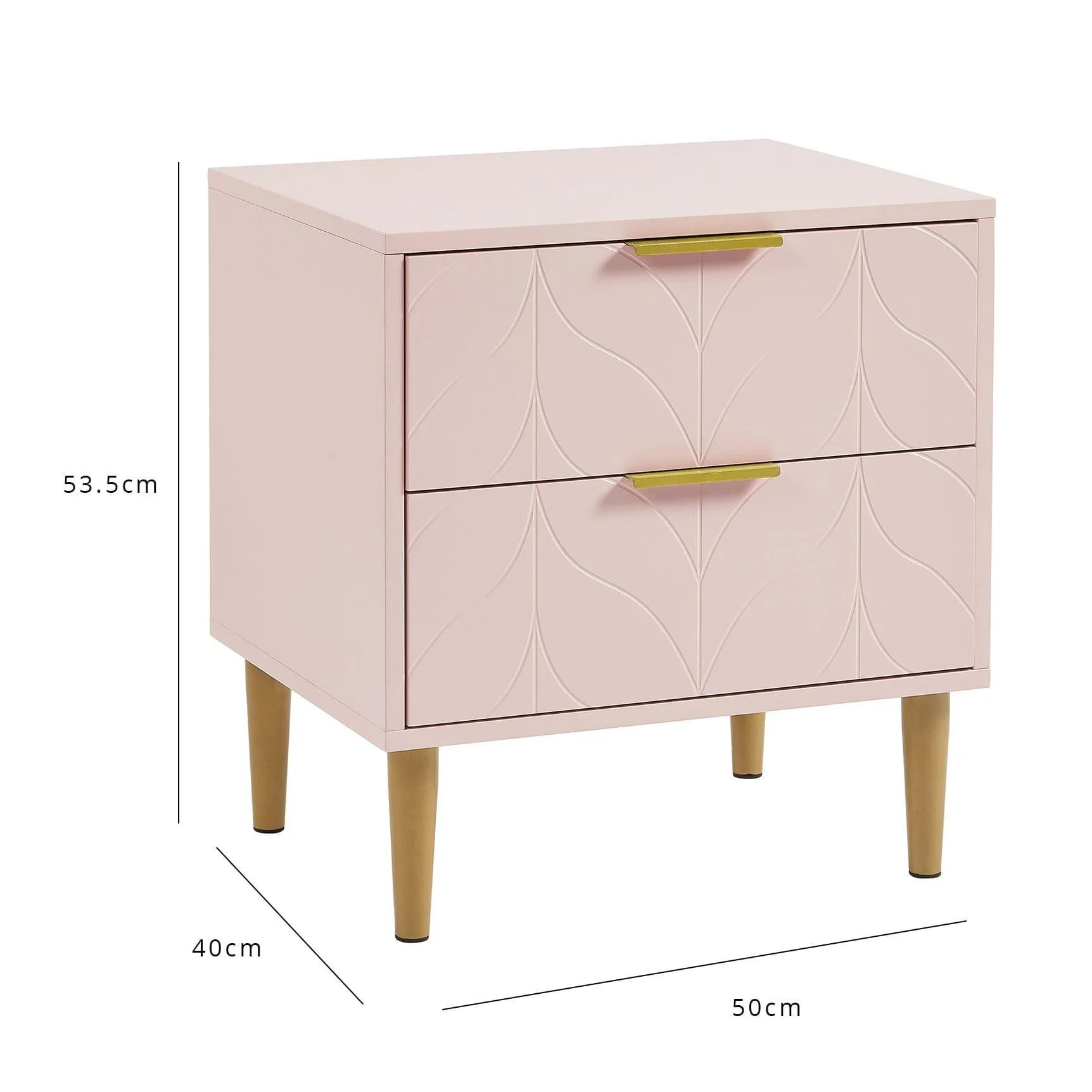 Set-Gloria Bedside Table - 3 Drawer Chest - Tallboy & Wardrobe - Blush Pink - Image 21