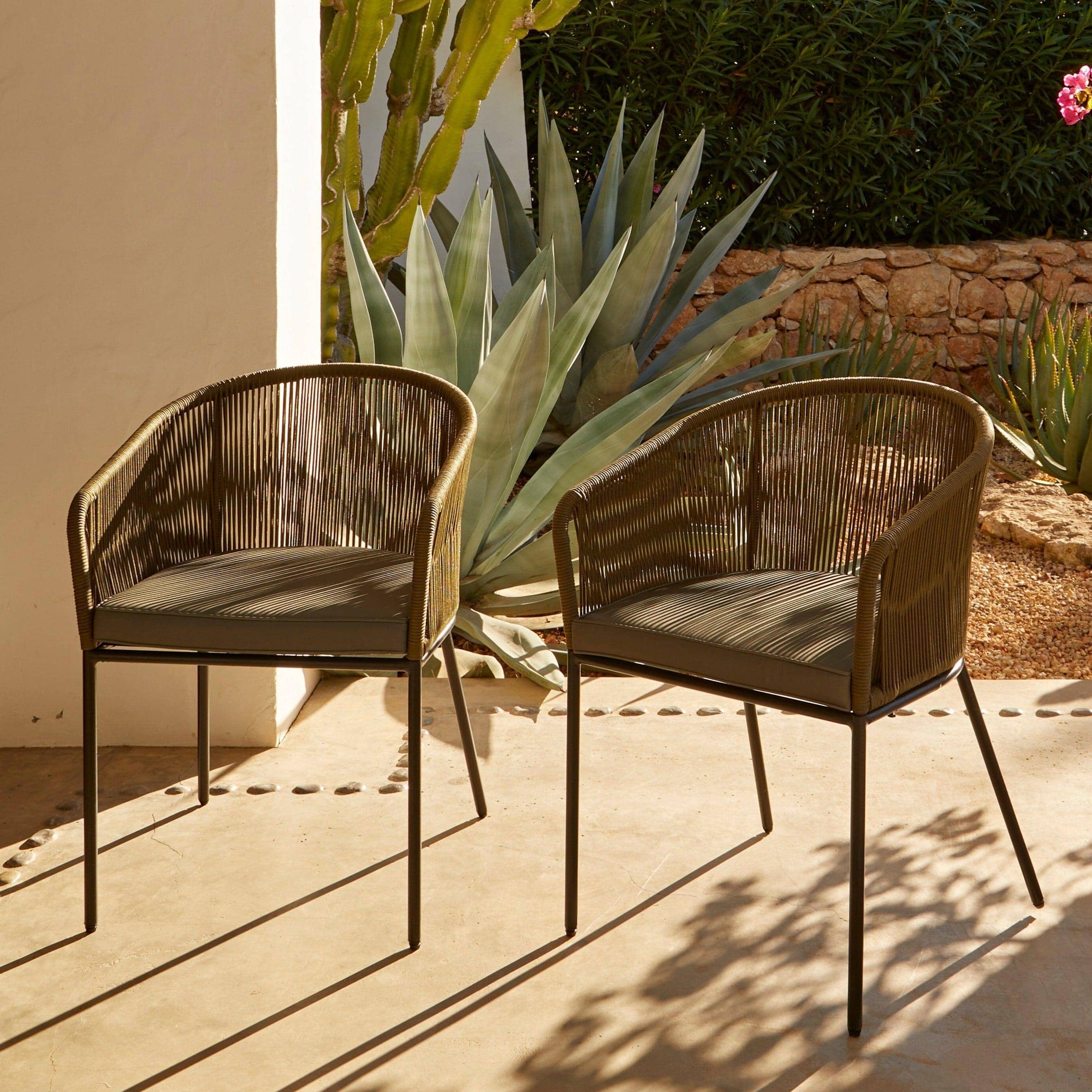 Hali 8 Seater Wooden Outdoor Dining Set with Hali Green Chairs - 235cm - Image 4