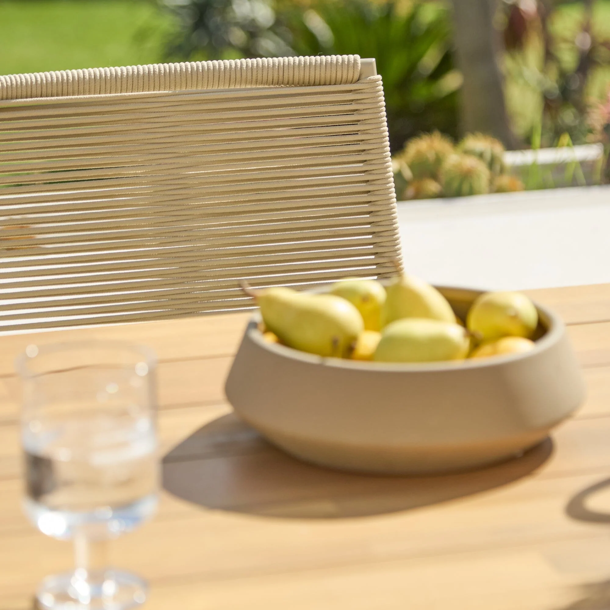 Hali 6 Seater Wooden Garden Dining Set with Ryder Clay Chairs - 175cm - Image 7
