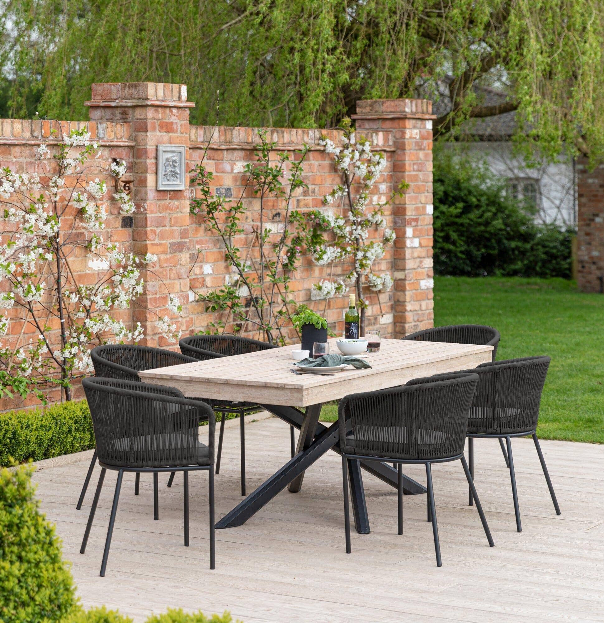 Hali Black Rope Chair with Cushions - Set of 2 - Image 3
