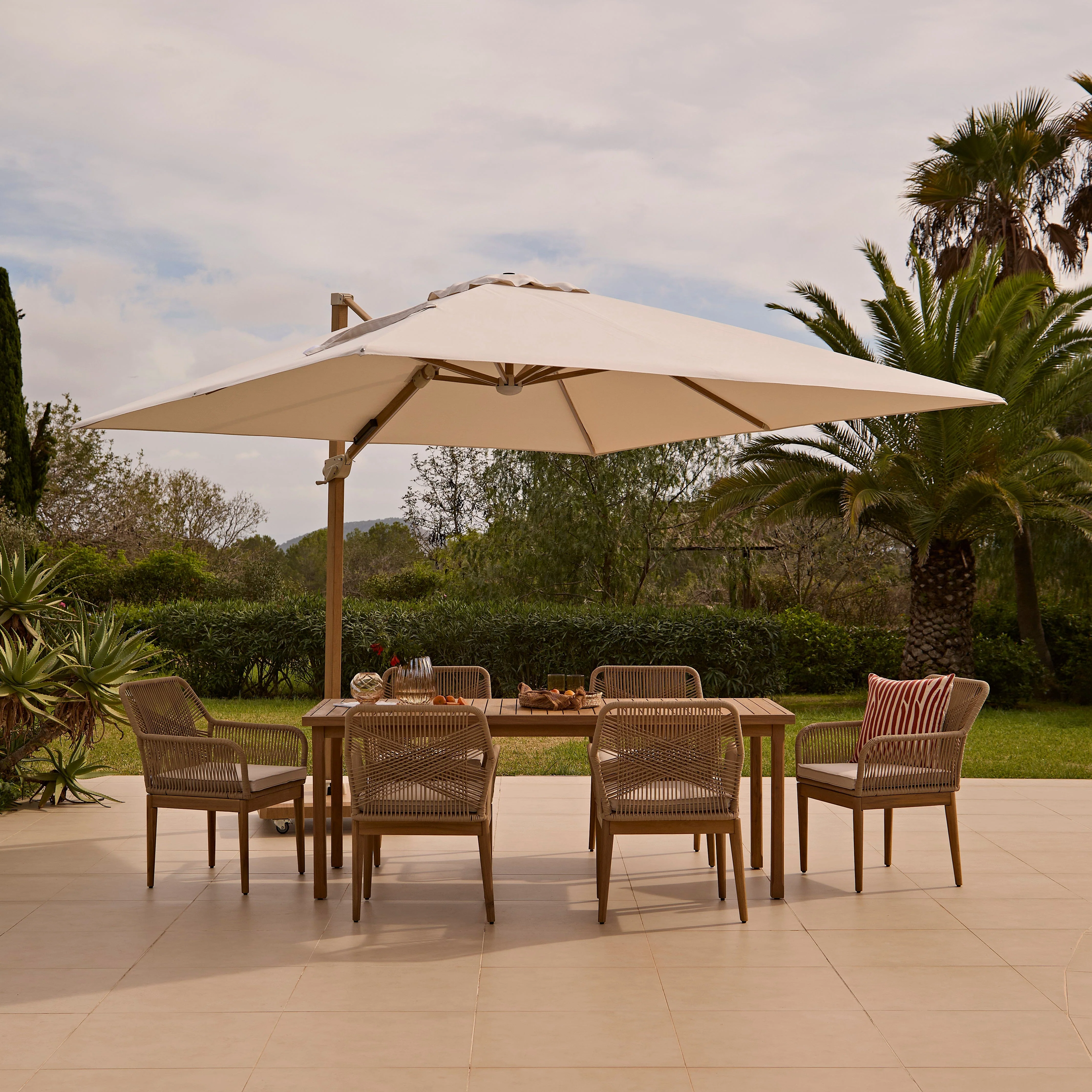 Harlyn 6 Seater Wooden Garden Dining Set with Killian Chairs - 200cm - Image 2