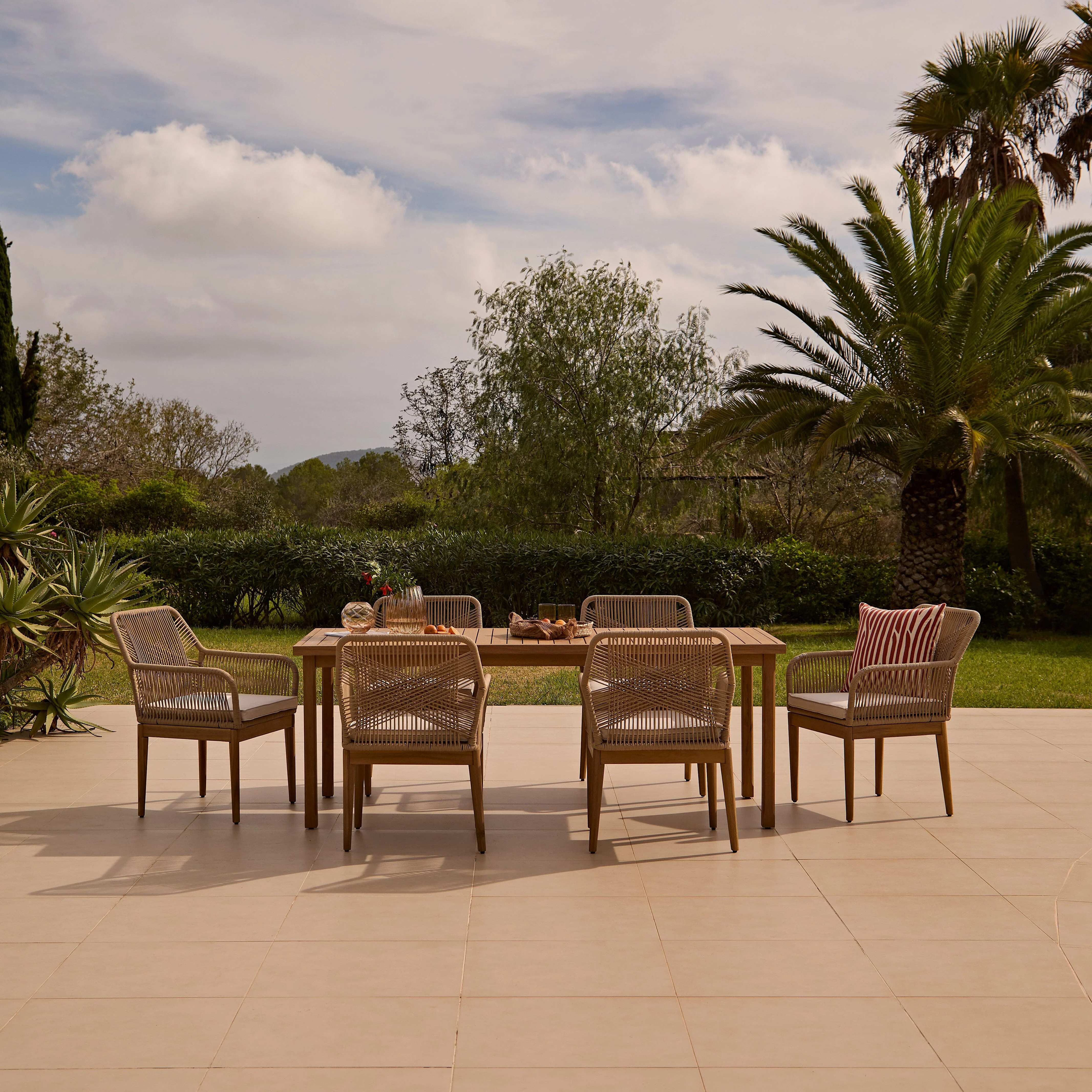 Harlyn 6 Seater Wooden Garden Dining Set with Killian Chairs - 200cm - Image 5