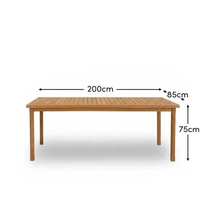 Harlyn 8 Seater Wooden Garden Dining Table - White Acacia - Image 8