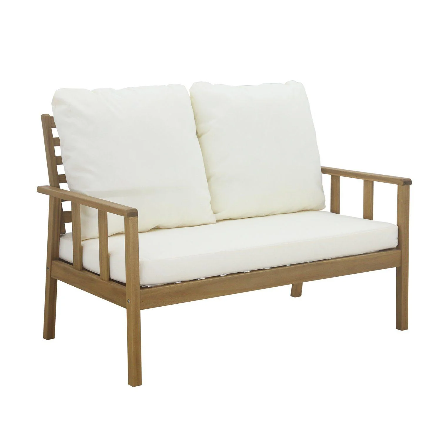 Harrelson Wooden Garden Sofa Set with Cream LED Premium Cantilever Parasol - Natural - Image 17