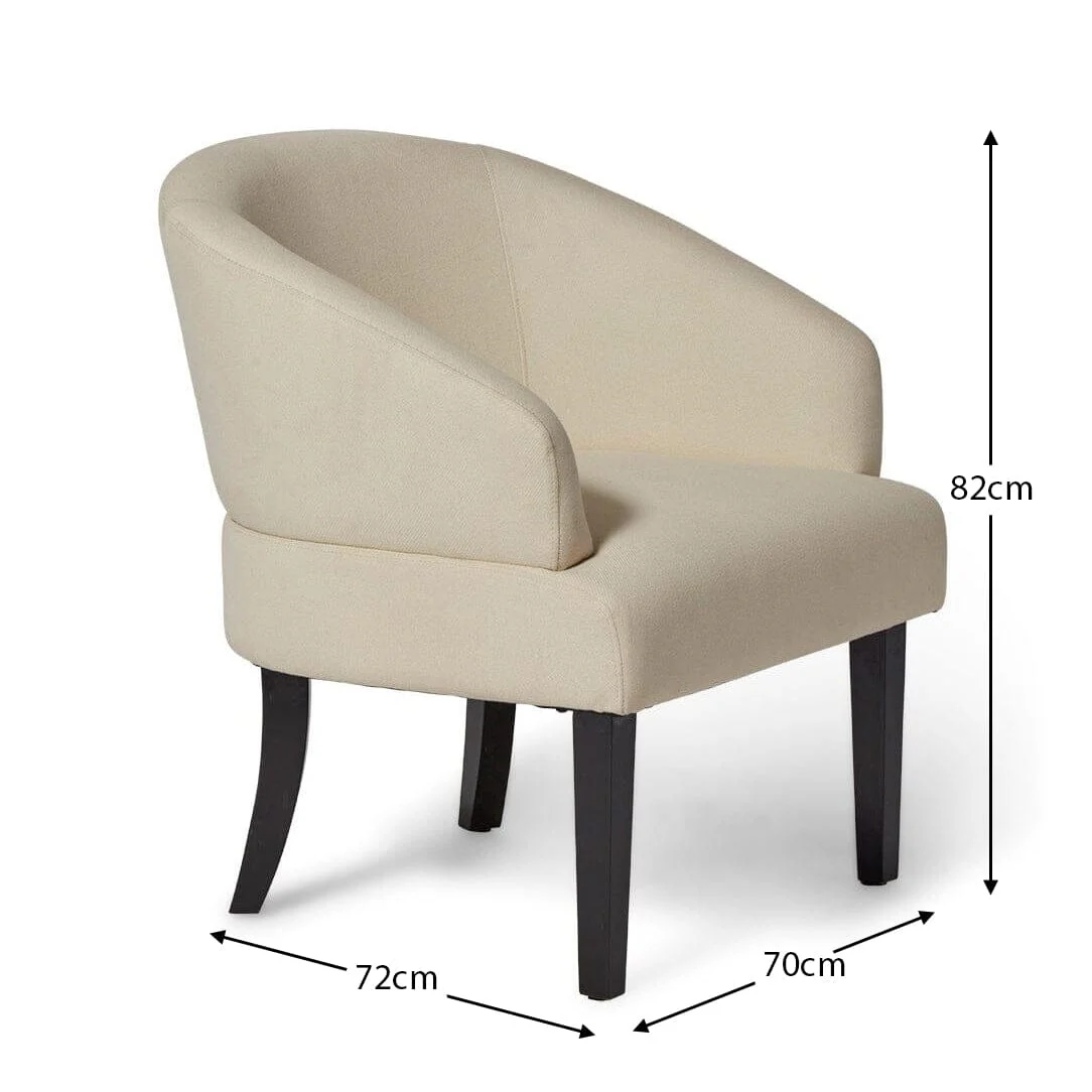 Henriette Occasional Chair - Ivory Woolly Twill - Image 9