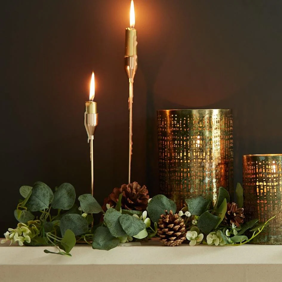 Herriard Metal Lantern - Set Of 2 - Gold - Image 5