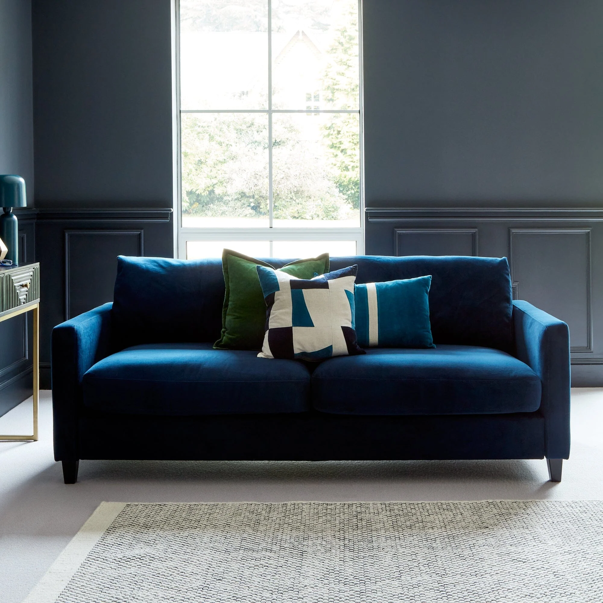 Holbeck 45x45cm Velvet Cushion Cover - Fern Green - Image 5