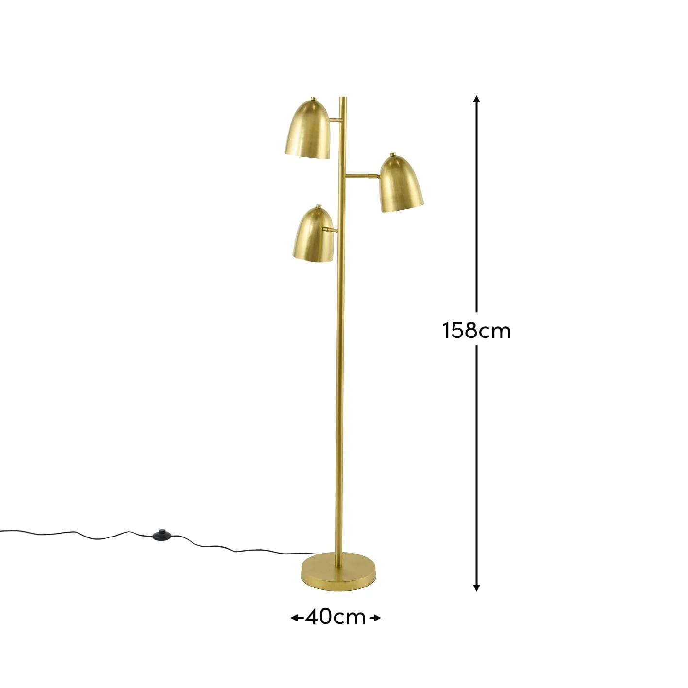Horton 158cm Metal Floor Lamp - Gold - Image 9