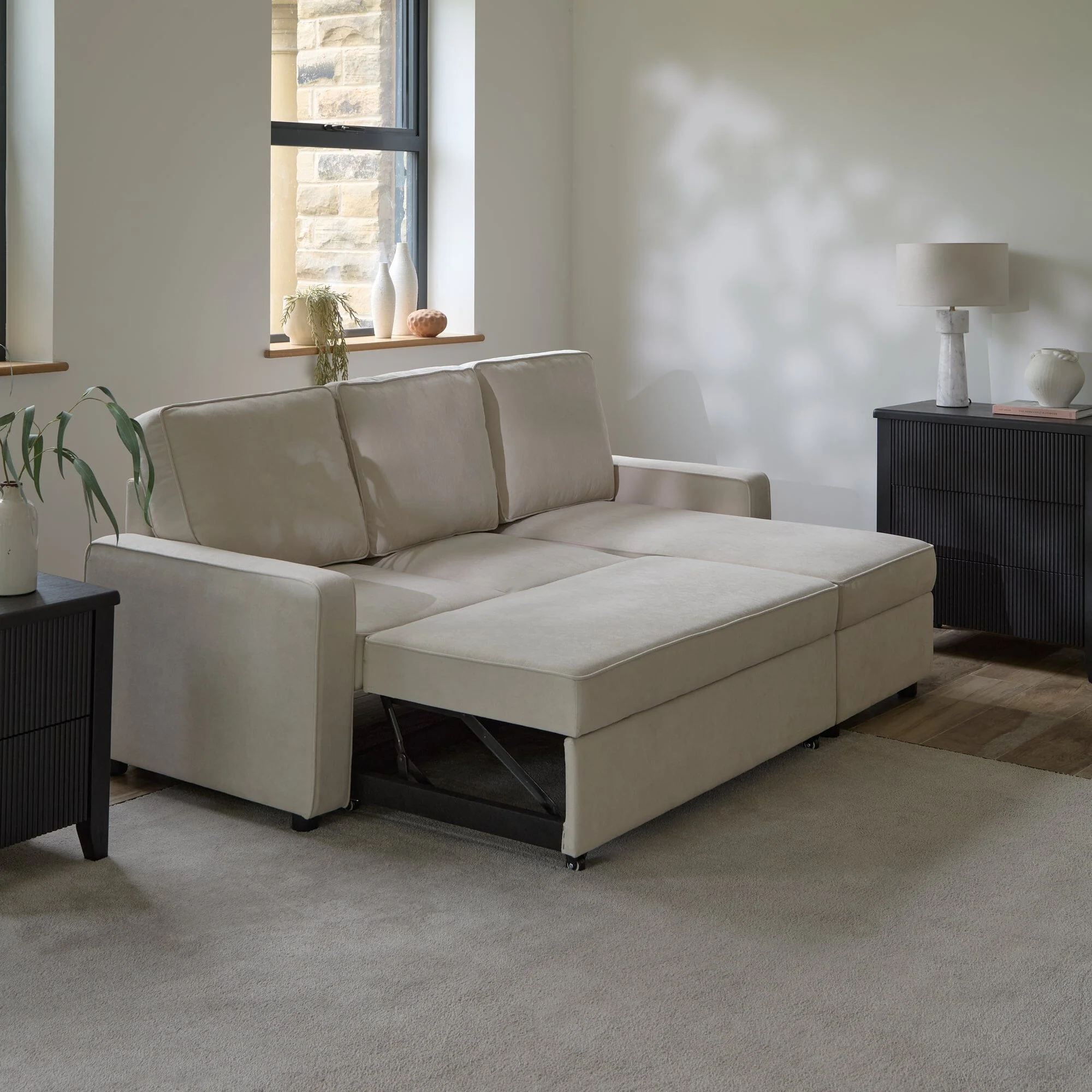 Hugo Corner Sofa Bed with Storage - White - Image 7