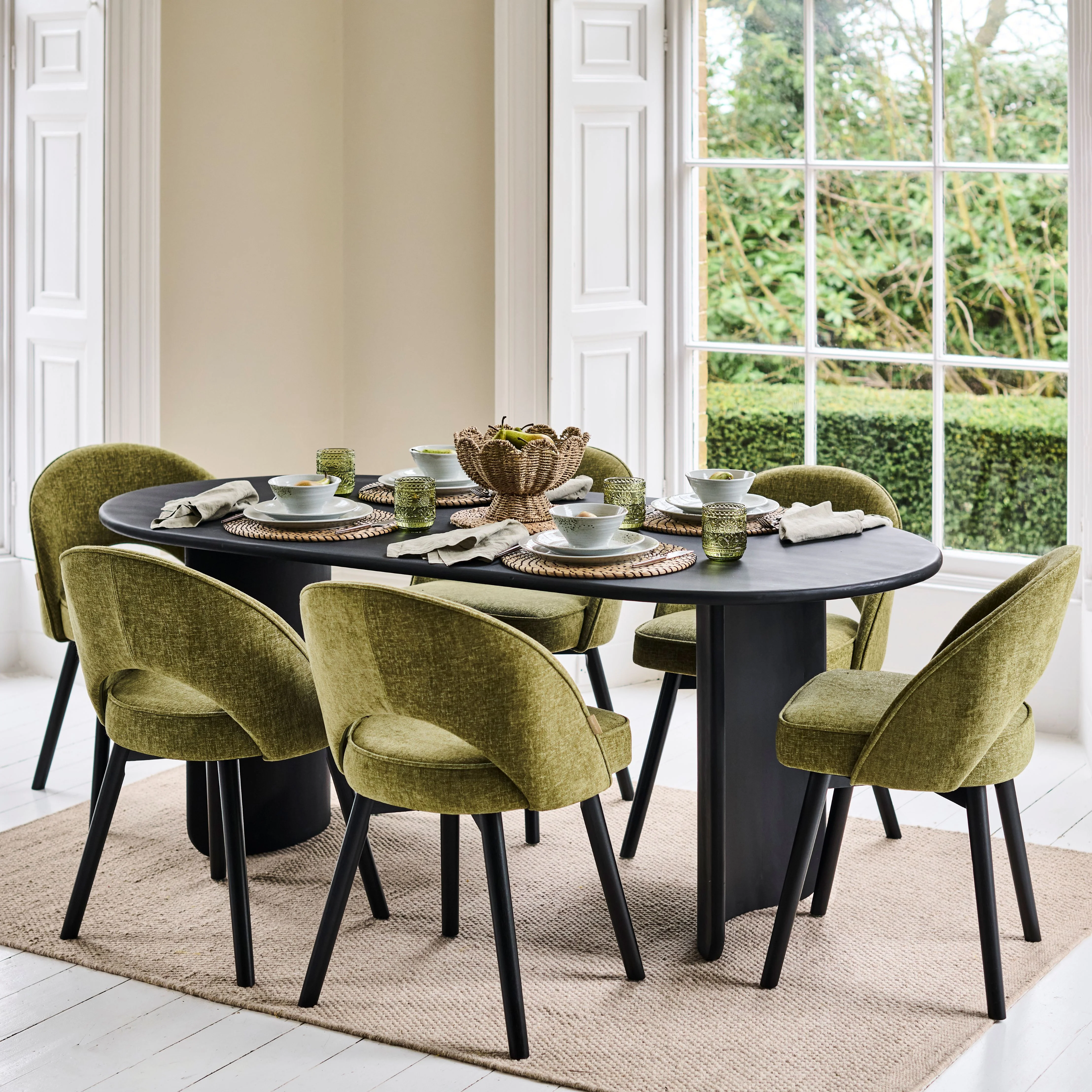 Imogen Jet Black Mango Wood Dining Table - 190cm - Image 5