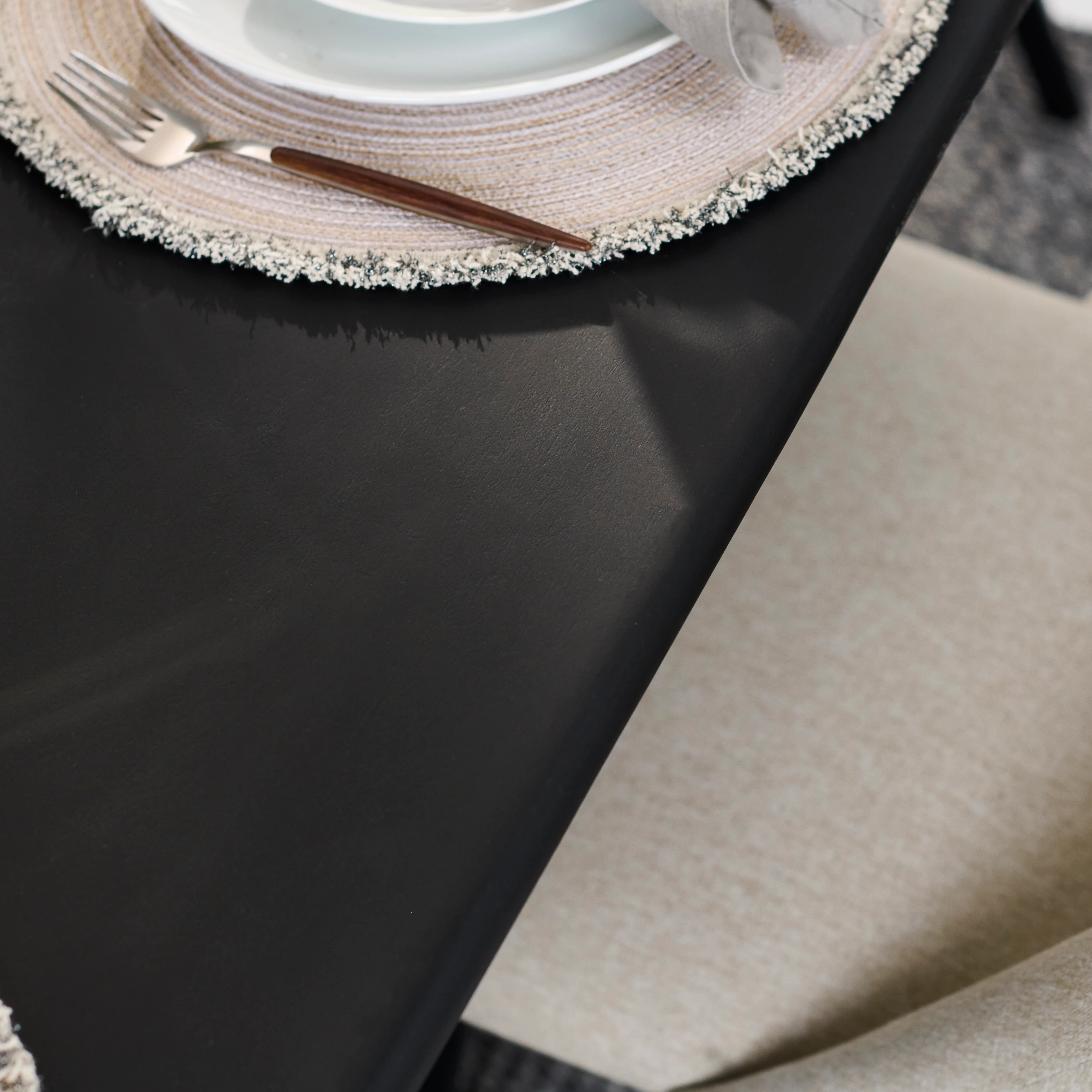 Imogen Jet Black Mango Wood Dining Table - 190cm - Image 7