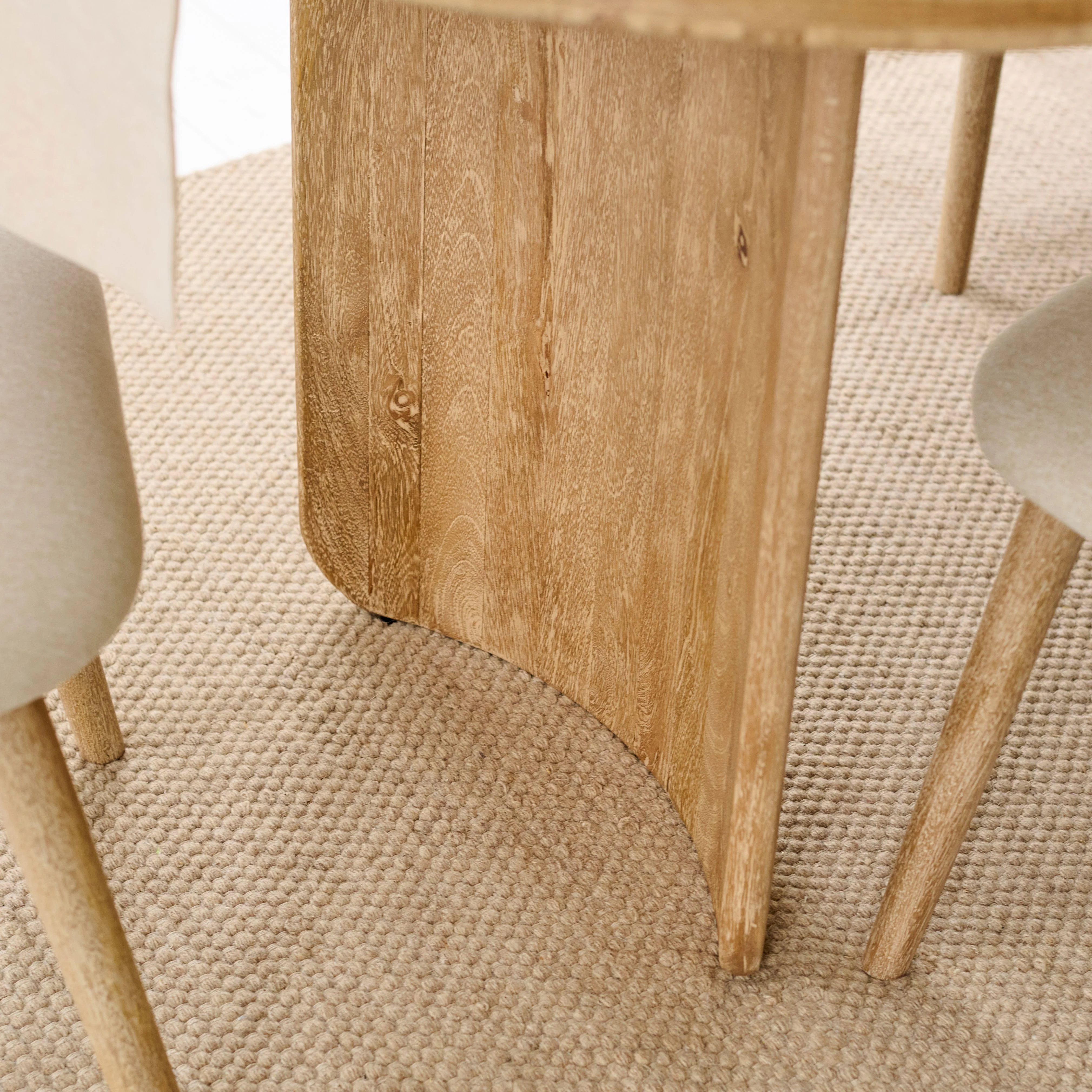 Imogen Chalked Mango Wood Rectangular Dining Table - 190cm - Image 4