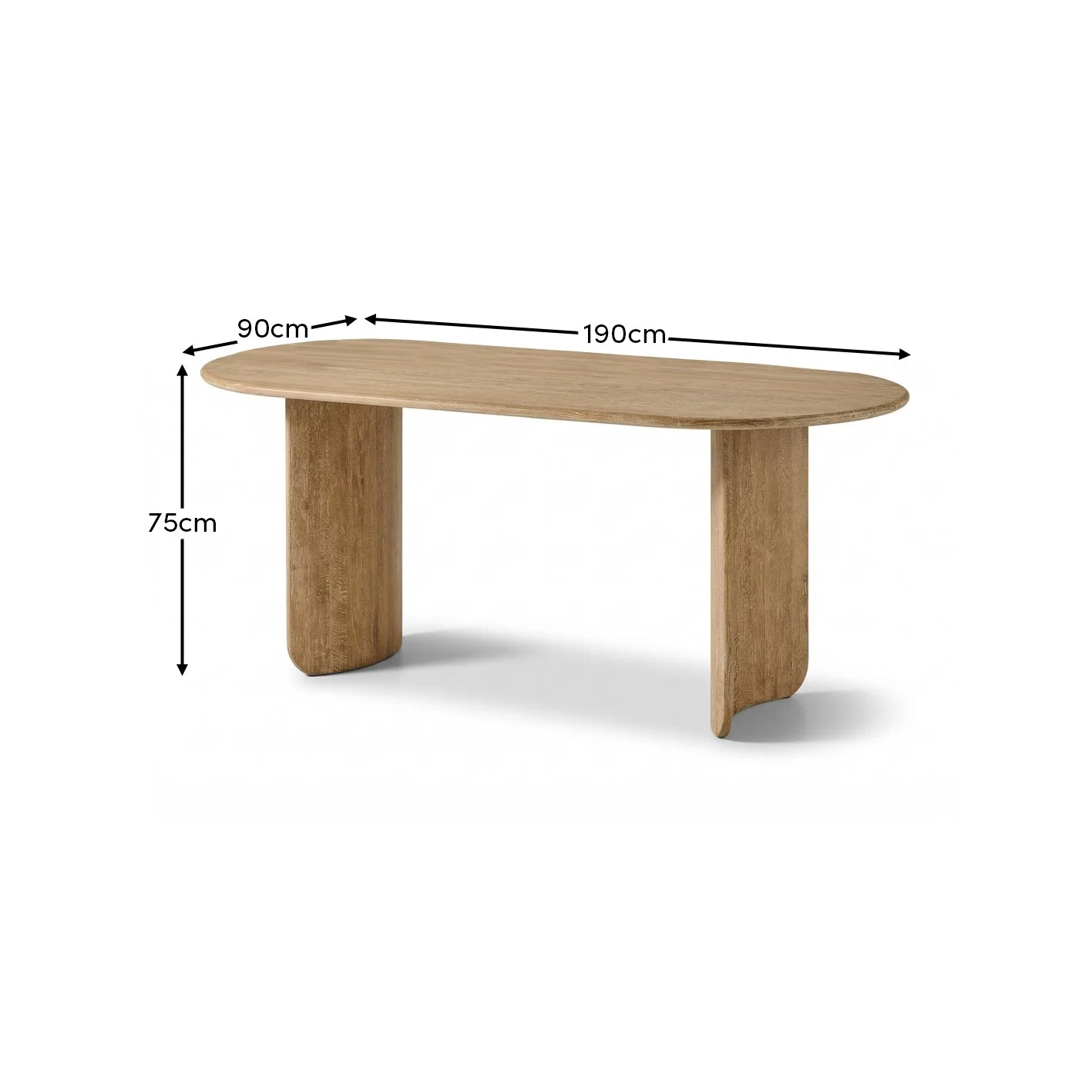 Imogen Chalked Mango Wood Rectangular Dining Table - 190cm - Image 7