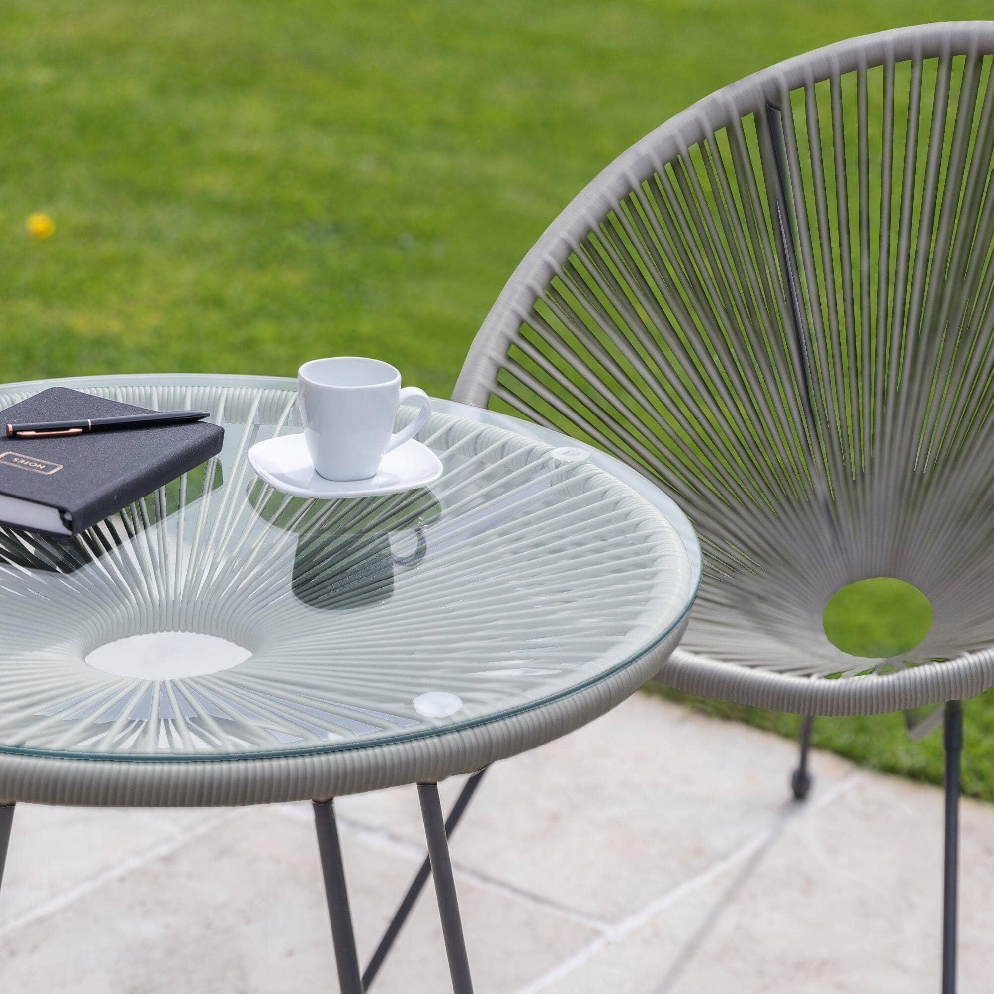 Indra String Bistro Set - Grey - Image 4