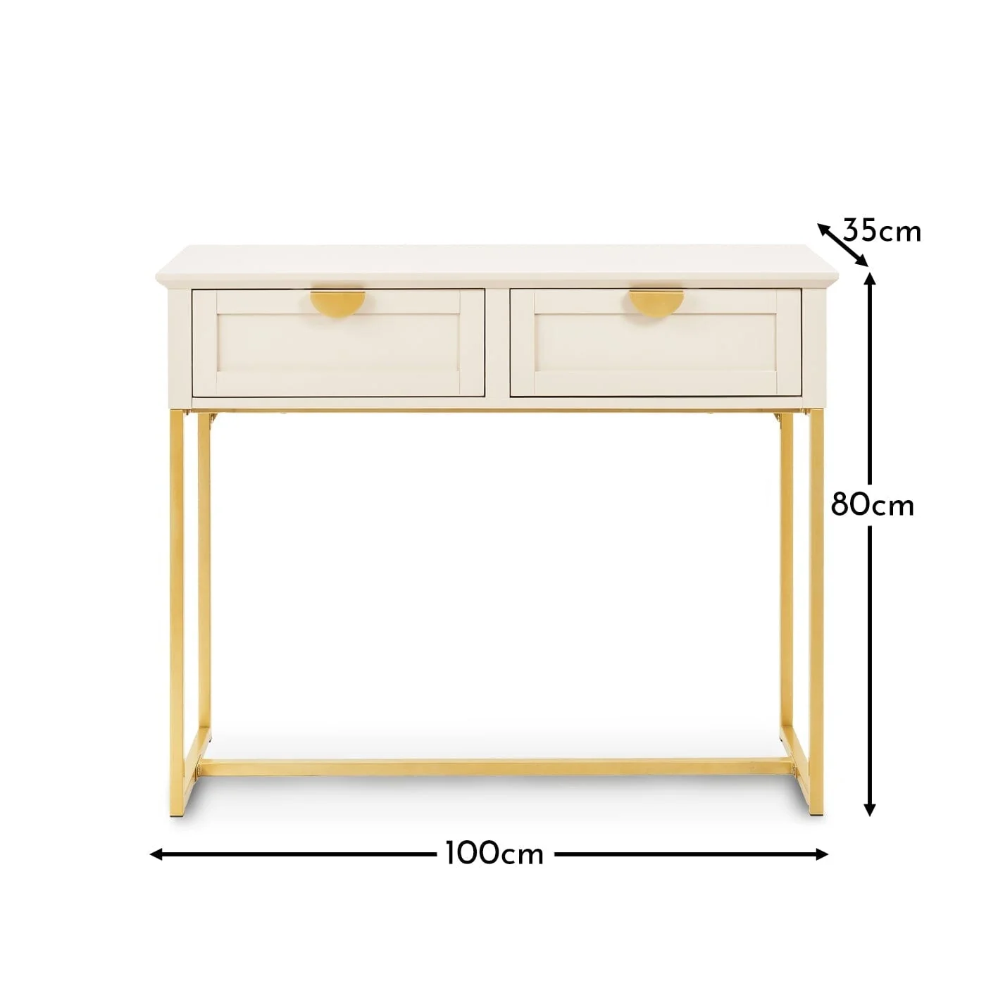 Ines Taupe Dressing Table with Drawers - Image 7