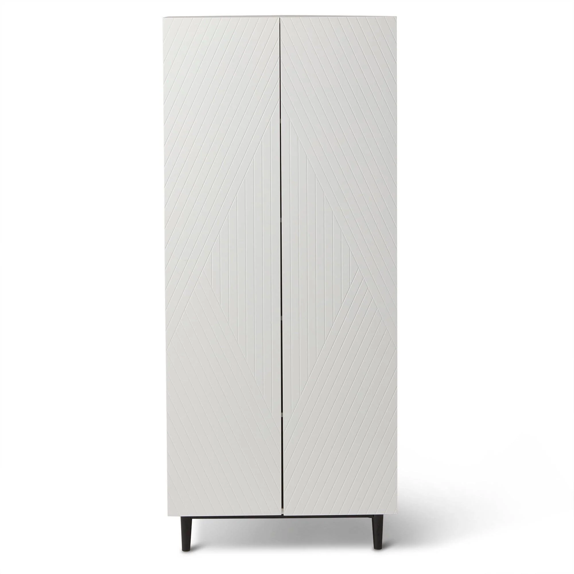 Jack Geometric Large Shoe Cabinet - 2 Door - White - Image 9