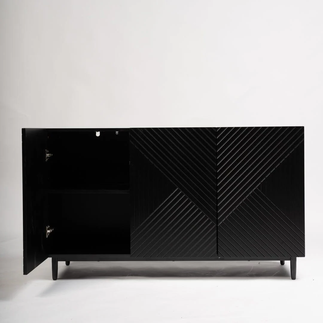Jack 3 Door Large Sideboard - Geometric Black - Image 12