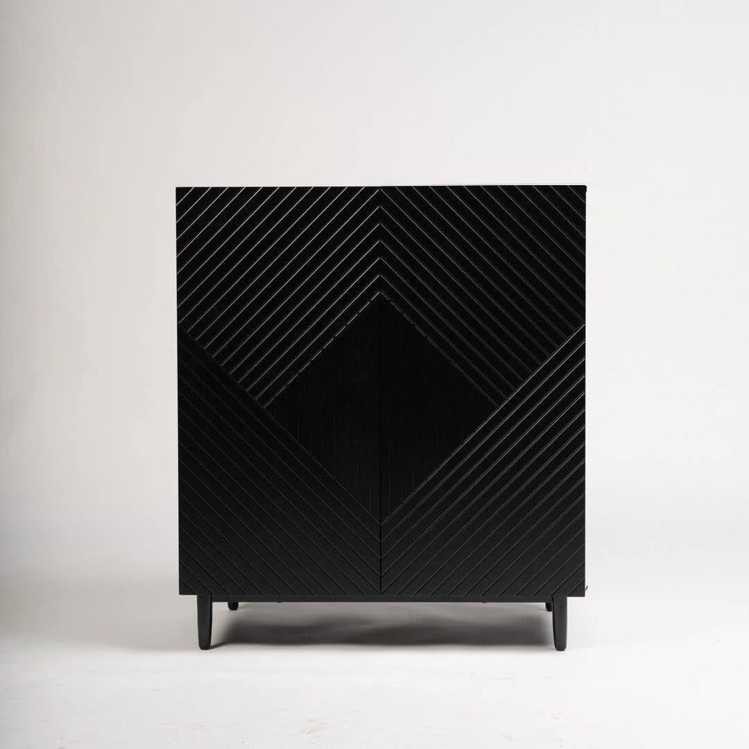 Jack 2 Door Small Sideboard - Geometric Black - Image 5
