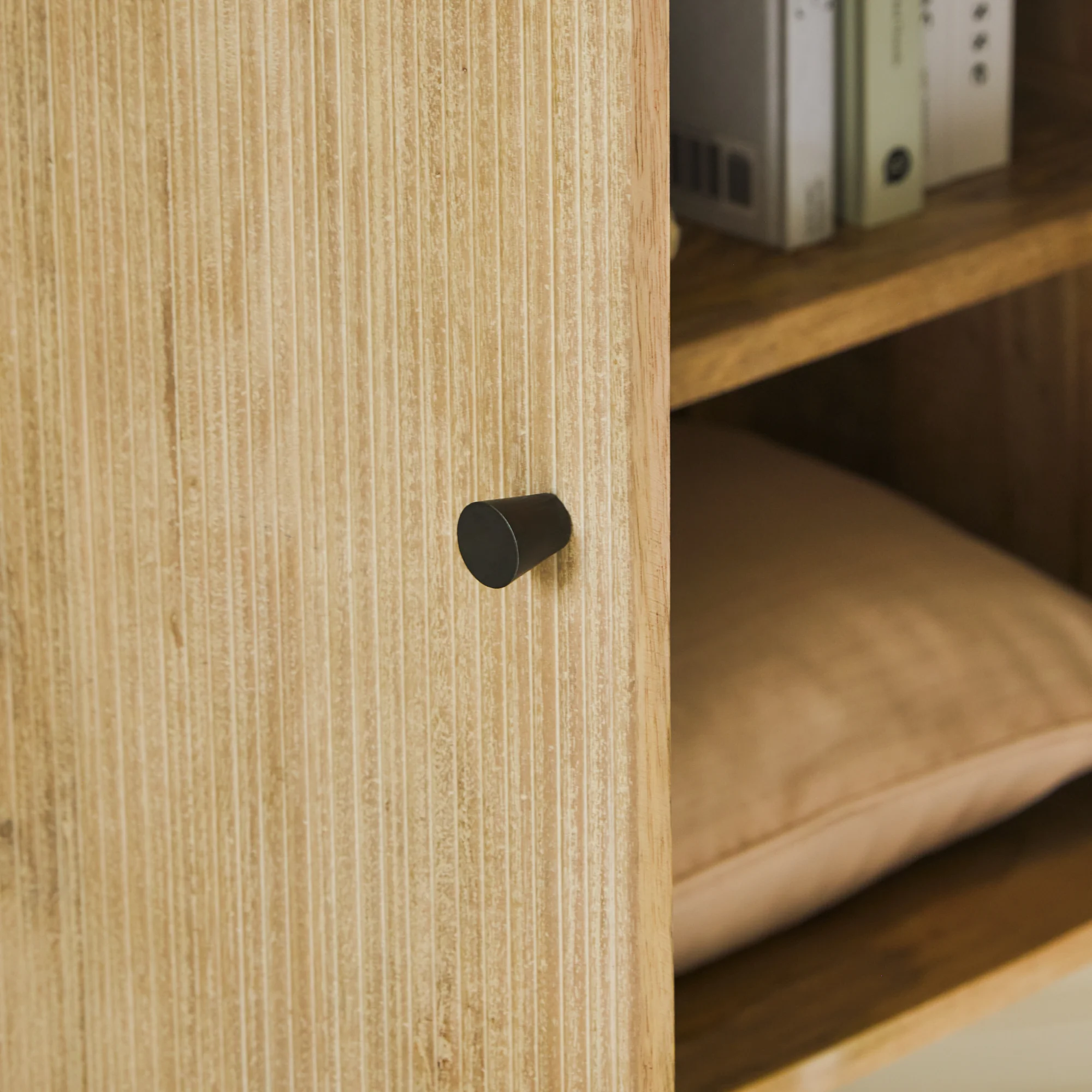 Jade 2 Door Tall Cabinet - Chalked Mango Wood - Image 6