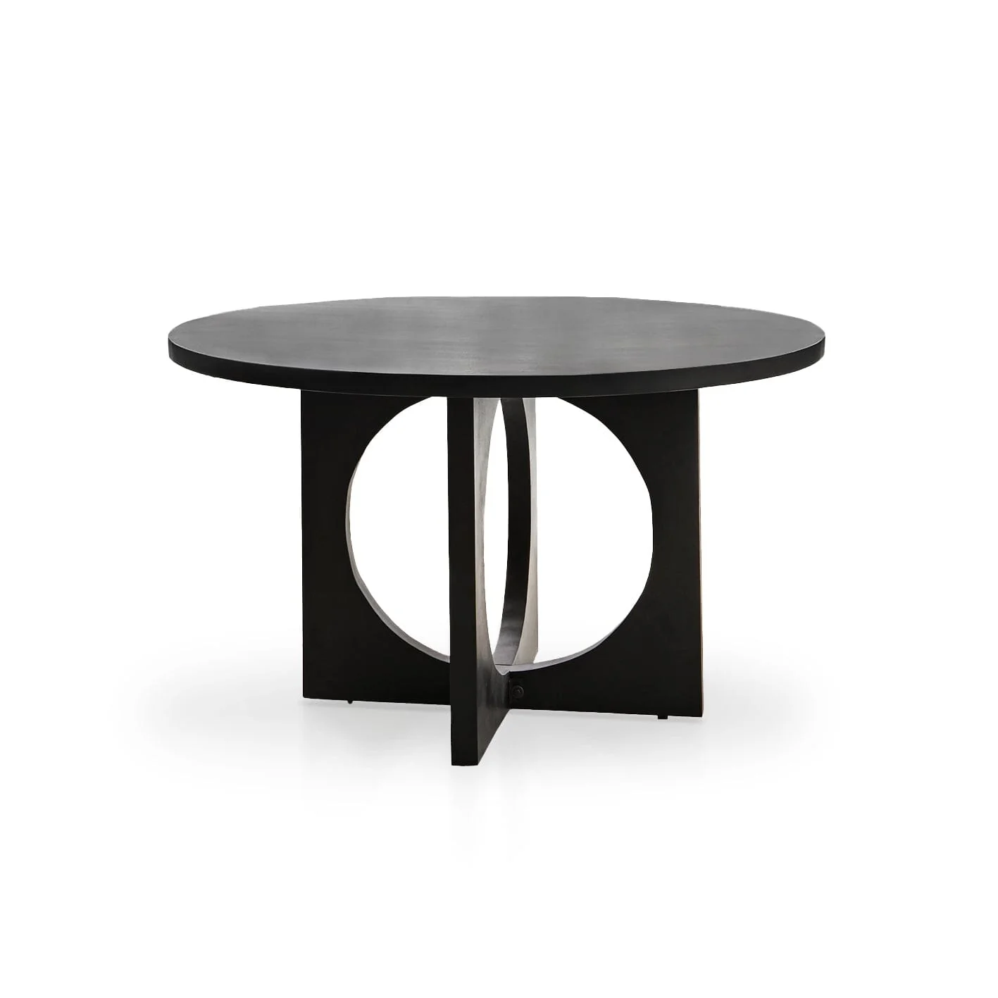 Jade Jet Black Round Acacia Wood Dining Table - Image 6