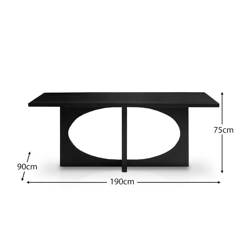Jade Jet Black Rectangular Acacia Dining Table Set - 6 Seater - Freya Fern Green Dining Chairs with Black Legs - Image 12