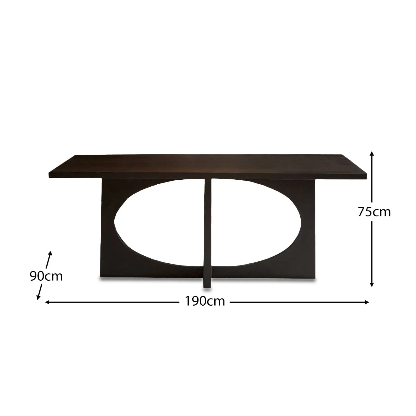 Jade Jet Black Acacia Dining Table - Image 8