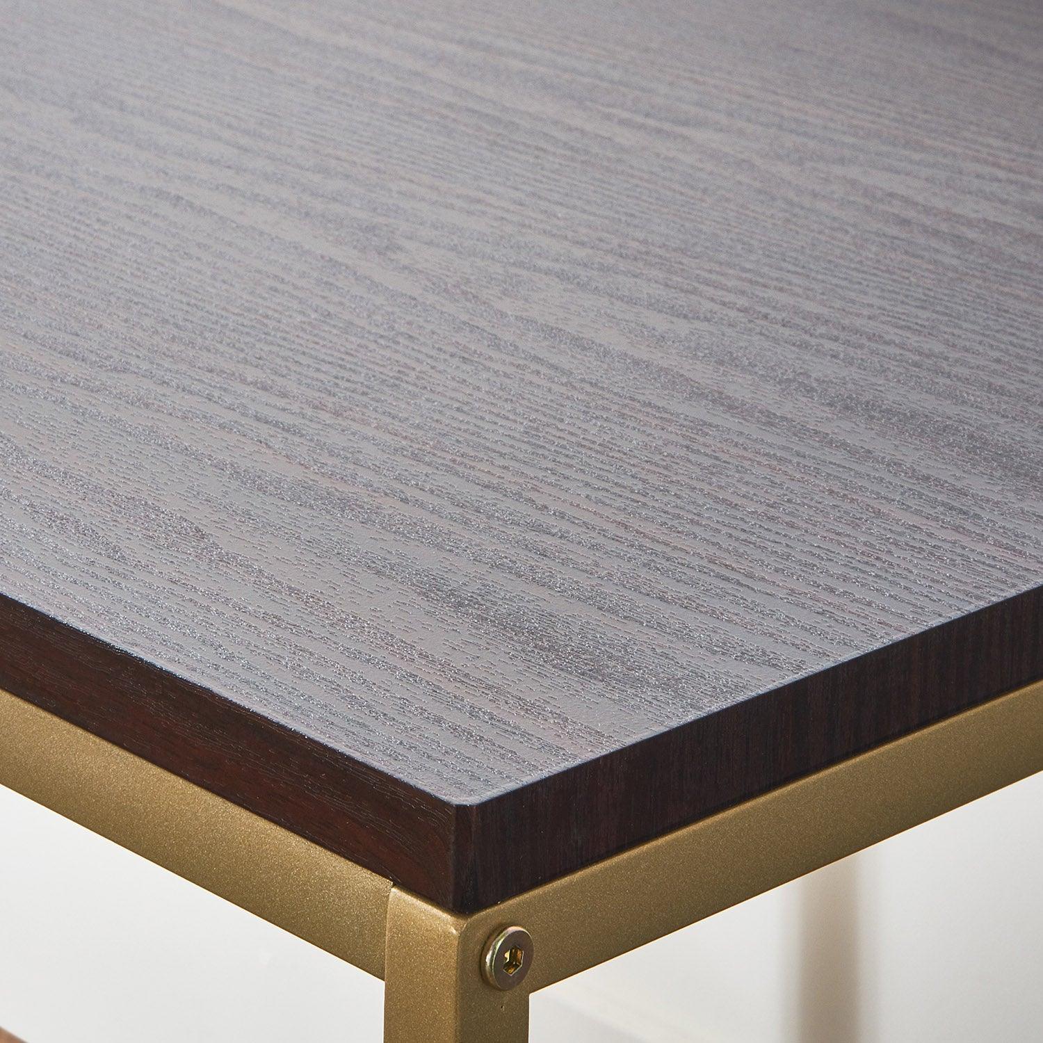 Jay Walnut Coffee Table Set - Gold Frame - Image 4