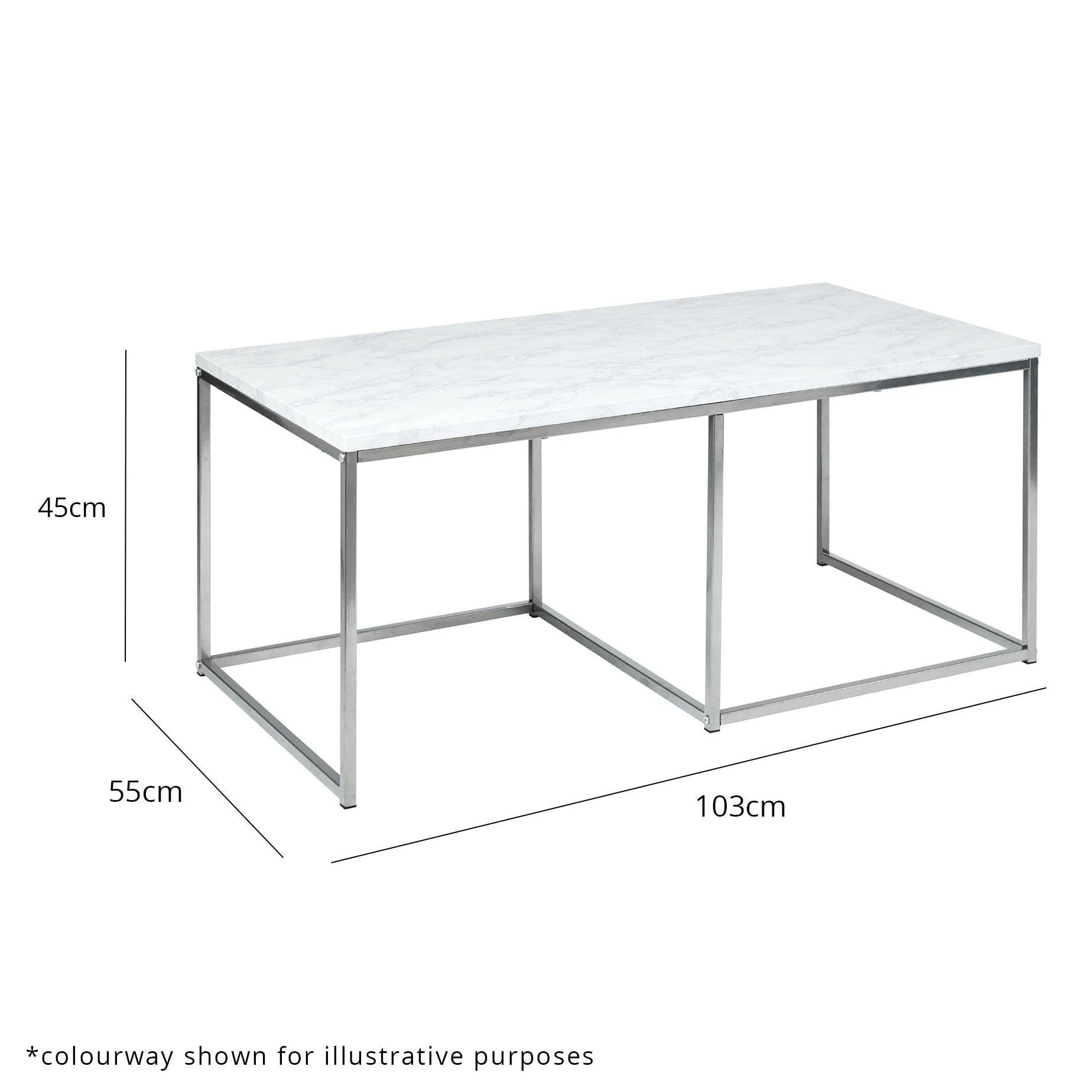 Jay Marble Effect Coffee Table - Gold Frame - Image 4
