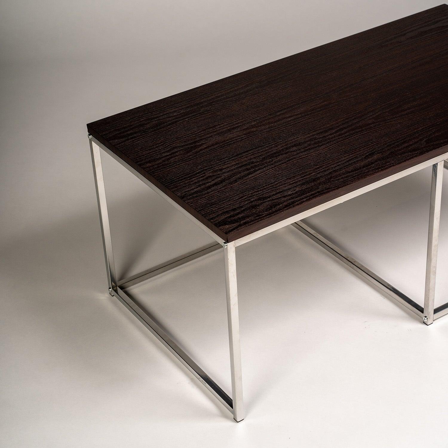 Jay Walnut Coffee Table - Chrome Frame - Image 5