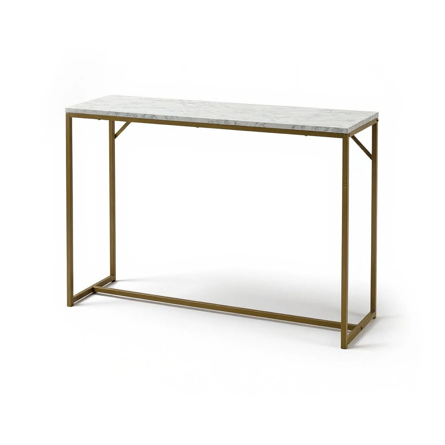 Jay Marble Effect Console Table - Chrome Legs - Image 4