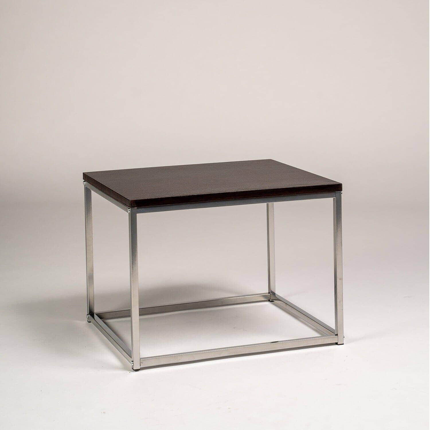 Jay Walnut Side Table - Chrome Frame