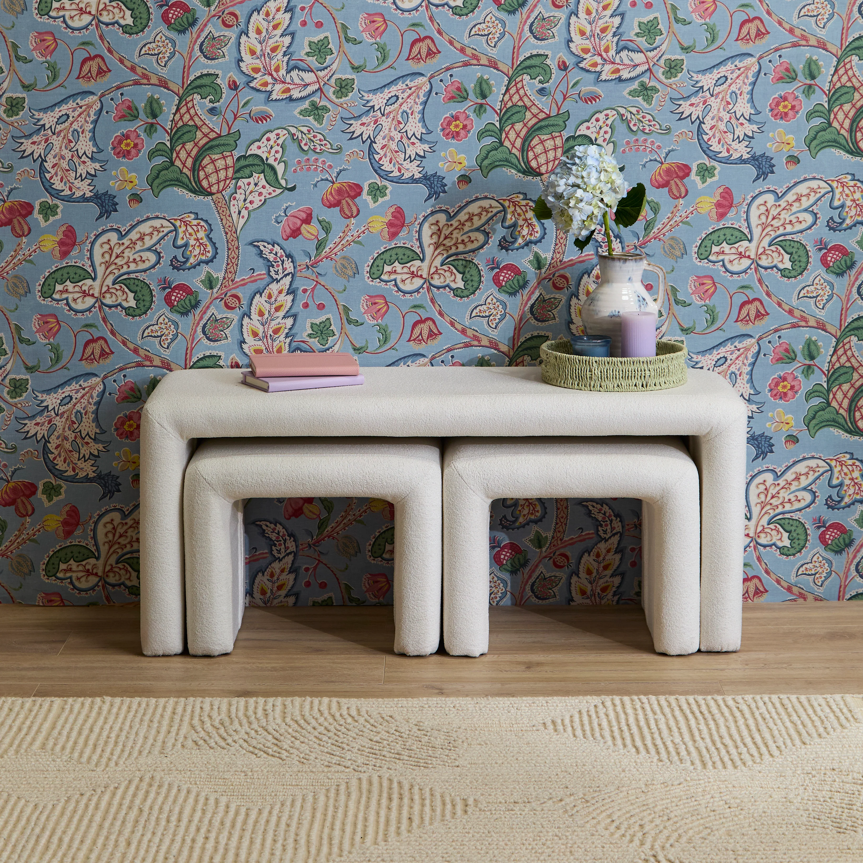 Kamiko Bench - Chalk White Boucle - Image 3
