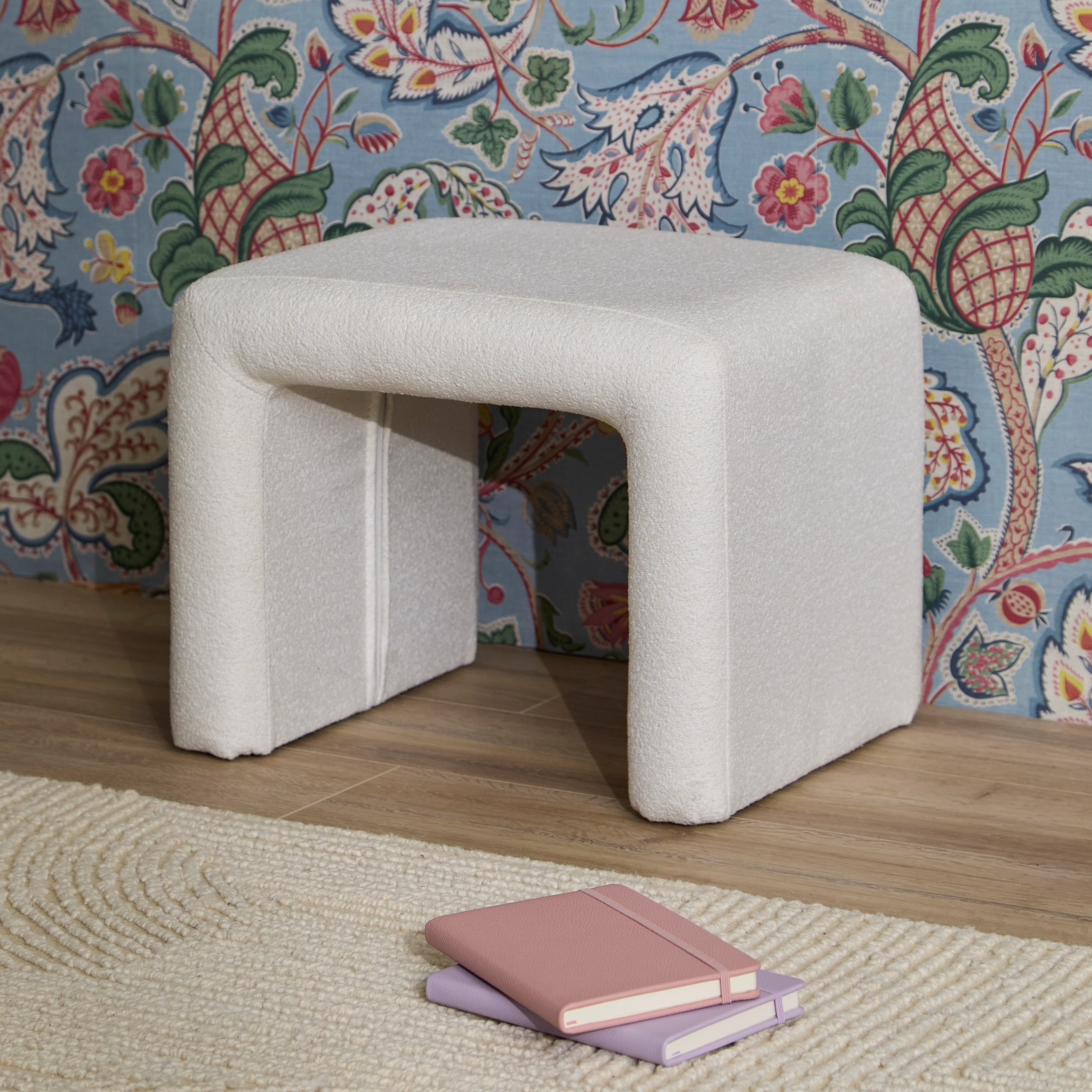 Kamiko Stool - Chalk White Boucle - Image 2