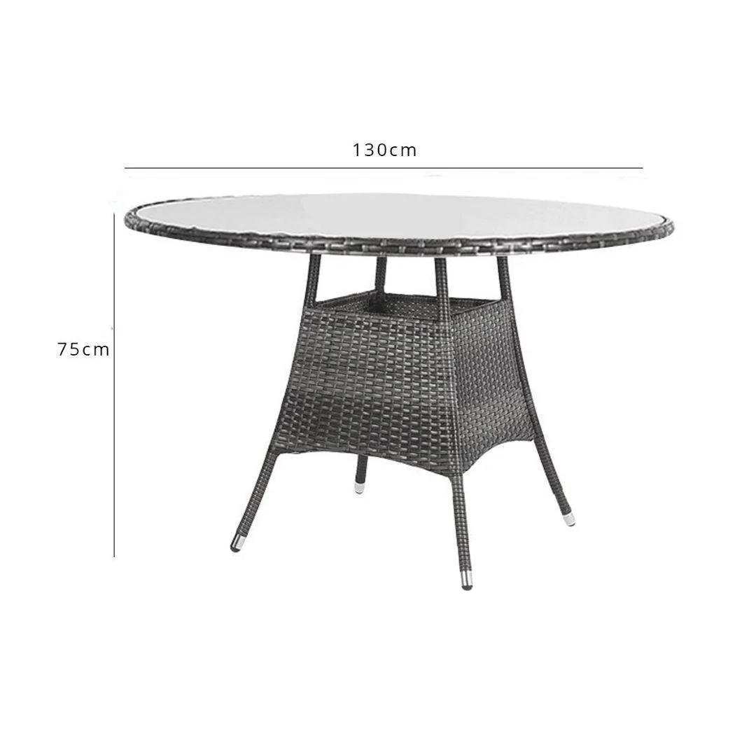 Kemble 6 Seater Garden Round Dining Table - Grey - Image 7