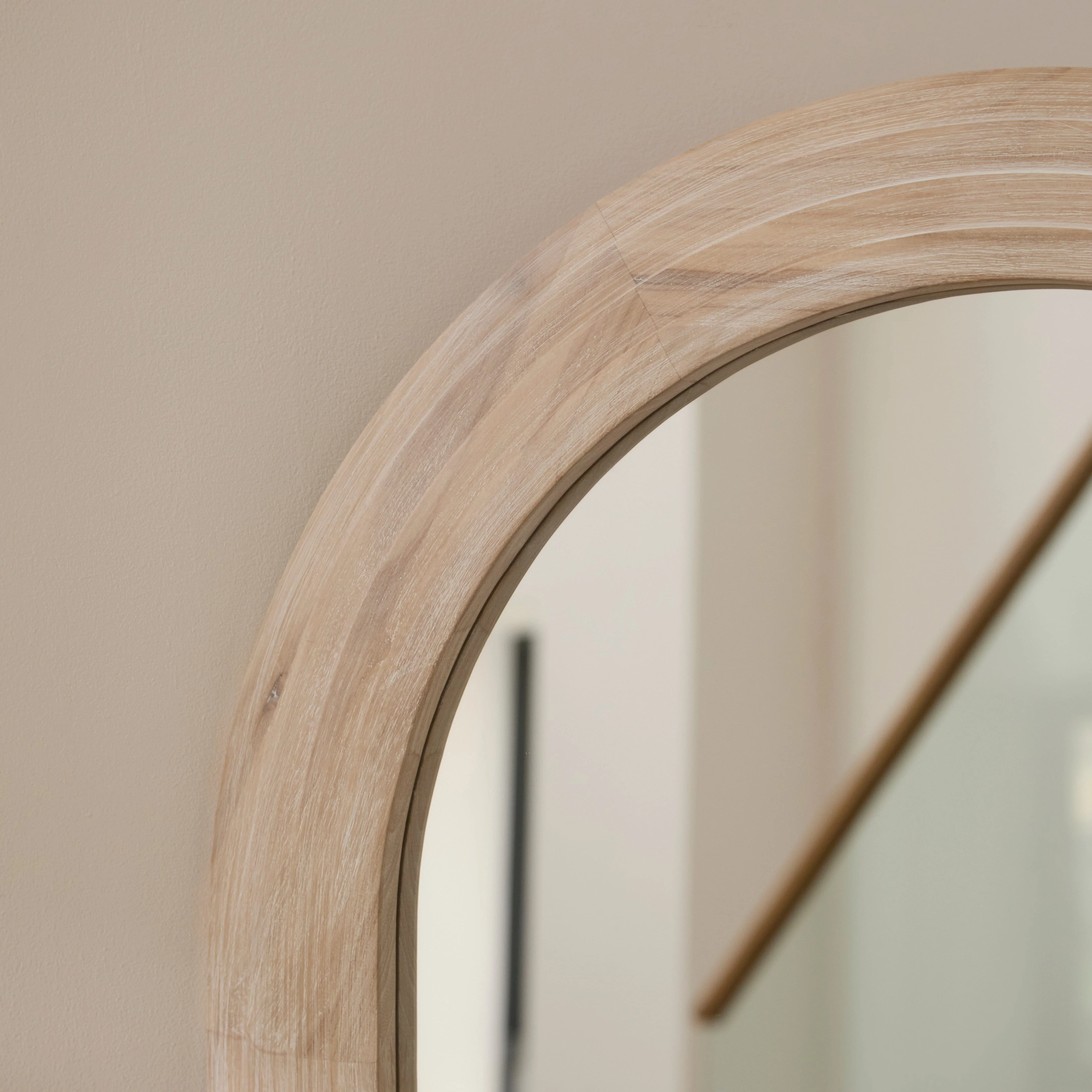 Kubu 180 x 80cm Wooden Arch Mirror - Whitewash - Image 3