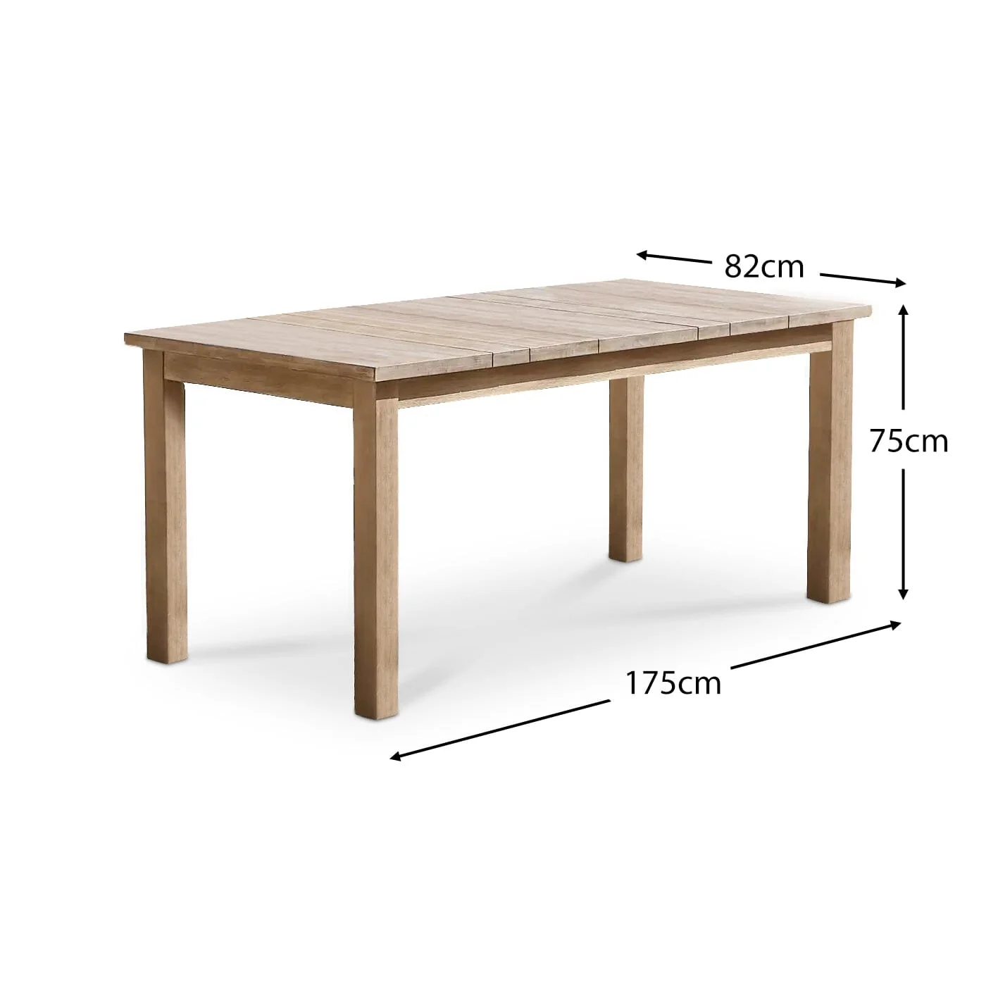 Kuro Wooden Garden Table - Brushed Light Acacia - Image 9