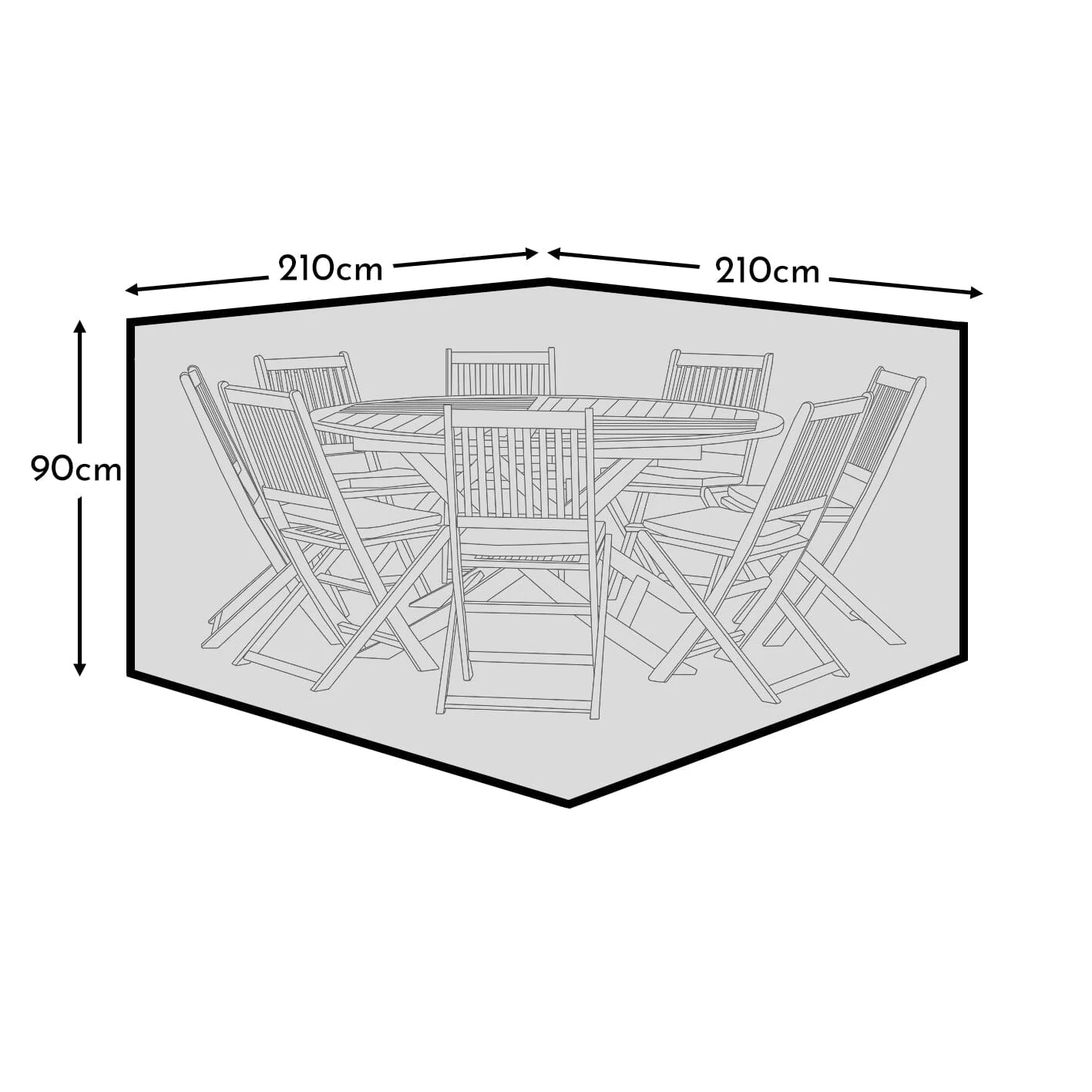 Outlet - Large Round Garden Furniture Cover - Shiro & Ashby 8 Seater Sets - Image 5