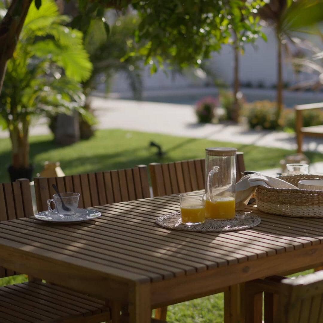 Lennox 6 Seater Outdoor Wooden Dining Table - Image 5