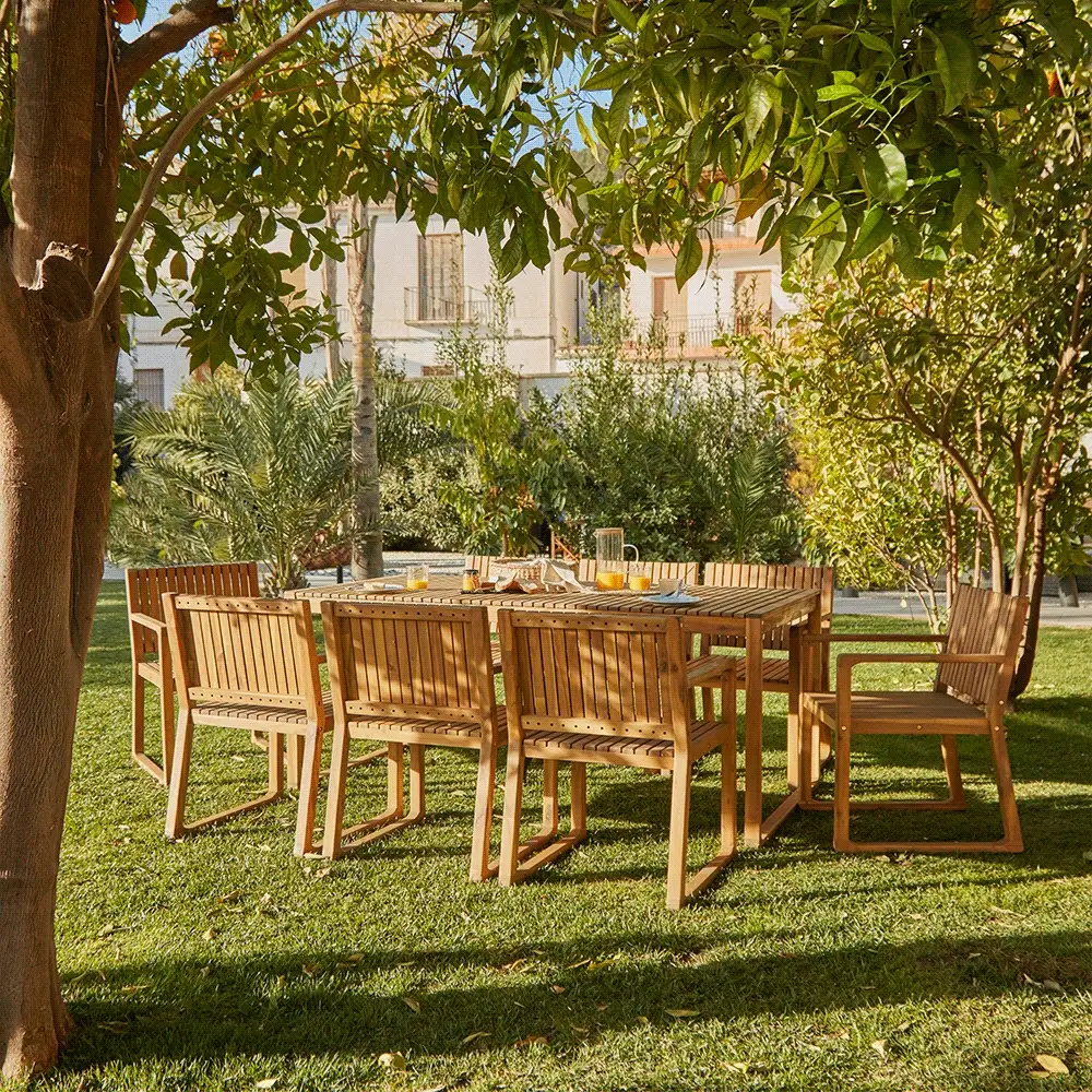 Lennox 6 Seater Outdoor Wooden Dining Table - Image 6