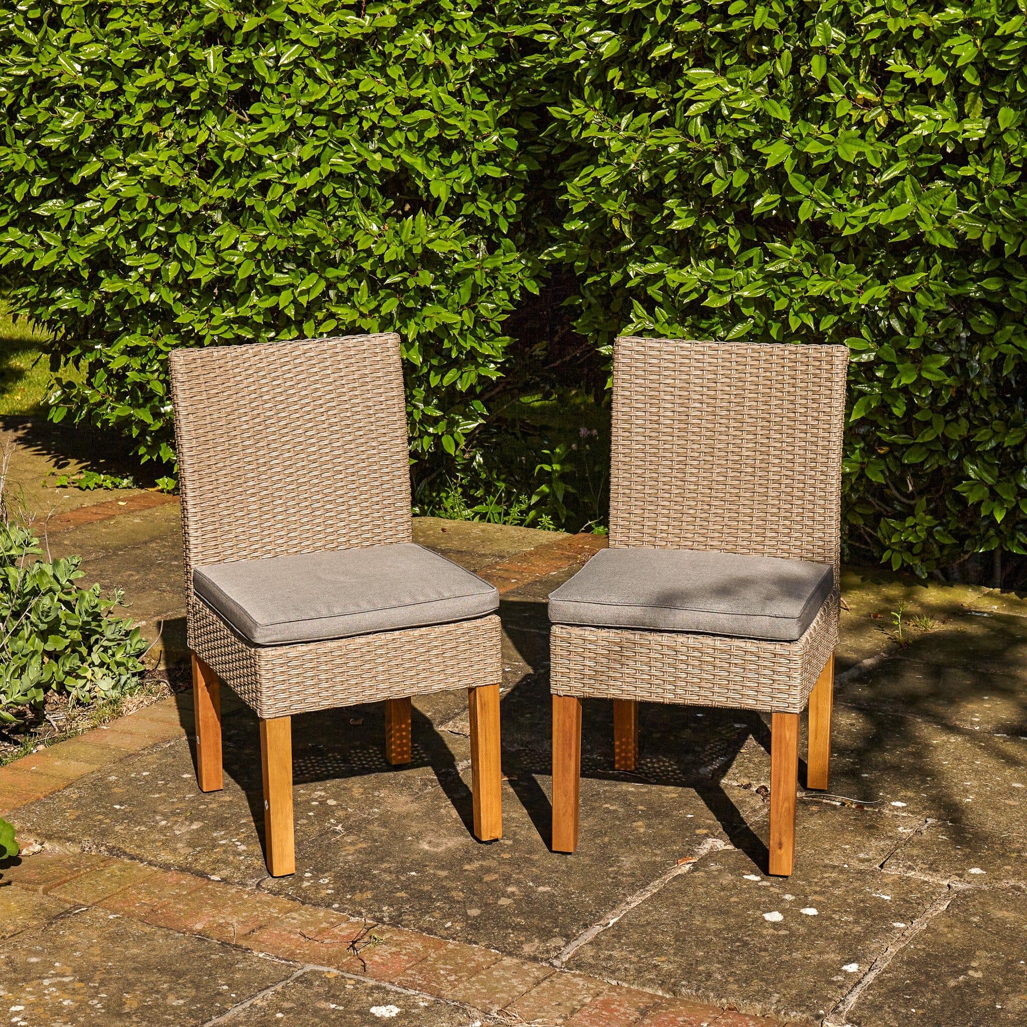 Lennox Table with 6 Oliver Dining Chairs with Cream Lean Over Parasol - Image 2