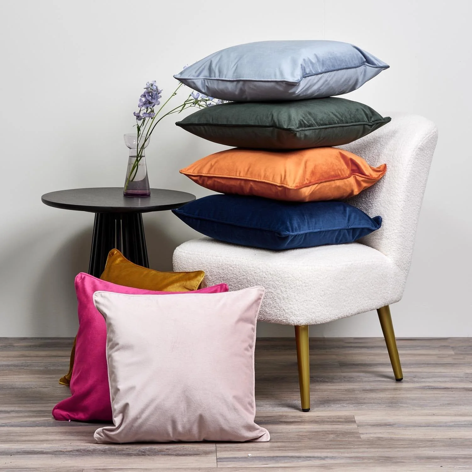Alford 45x45cm Velvet Cushion Cover - Cornflower Blue - Image 2