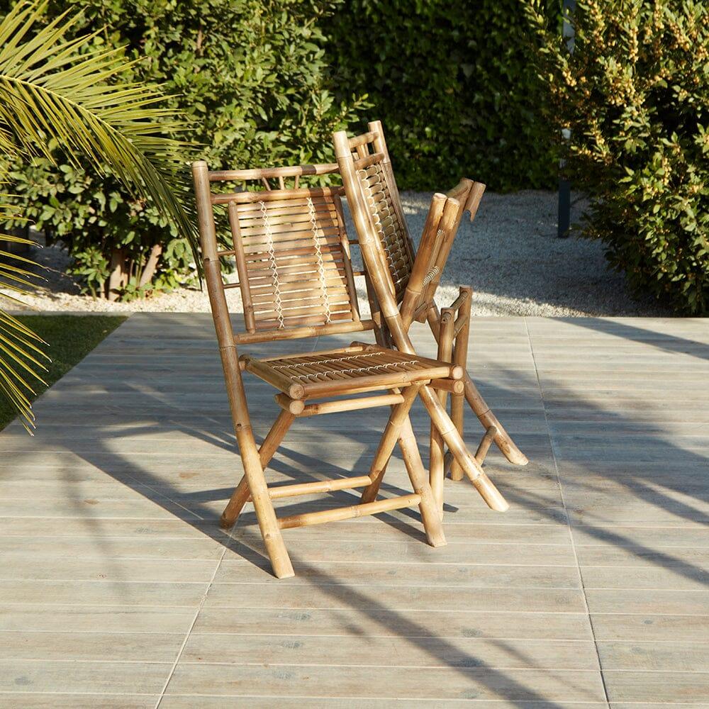 Lila Bamboo Garden Folding Chair - Set of 2 - Image 3
