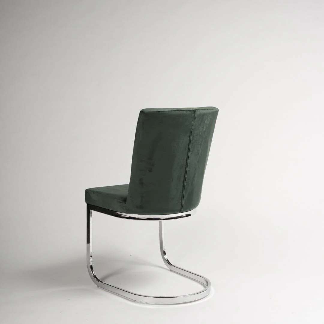 Outlet - Lola Green Dining Chair - Chrome Legs - Image 7