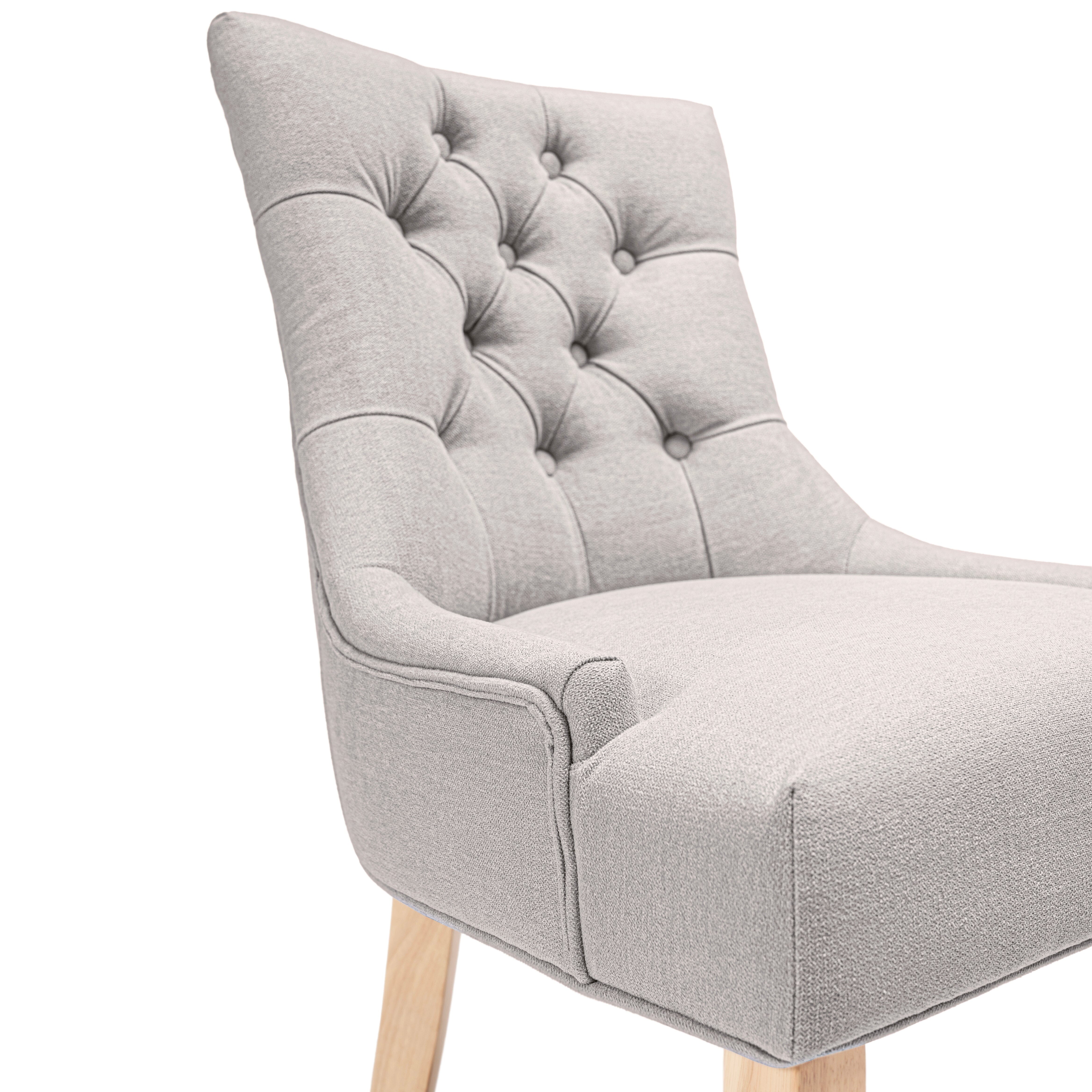 Outlet - Louis Dining Chairs - Set Of 2 - Soft Beige with Whitewash Legs - Image 2