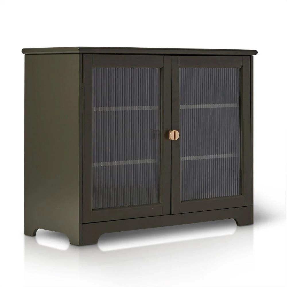 Lua 2 Door Small Sideboard - Fir Green with Glass Door - Image 7